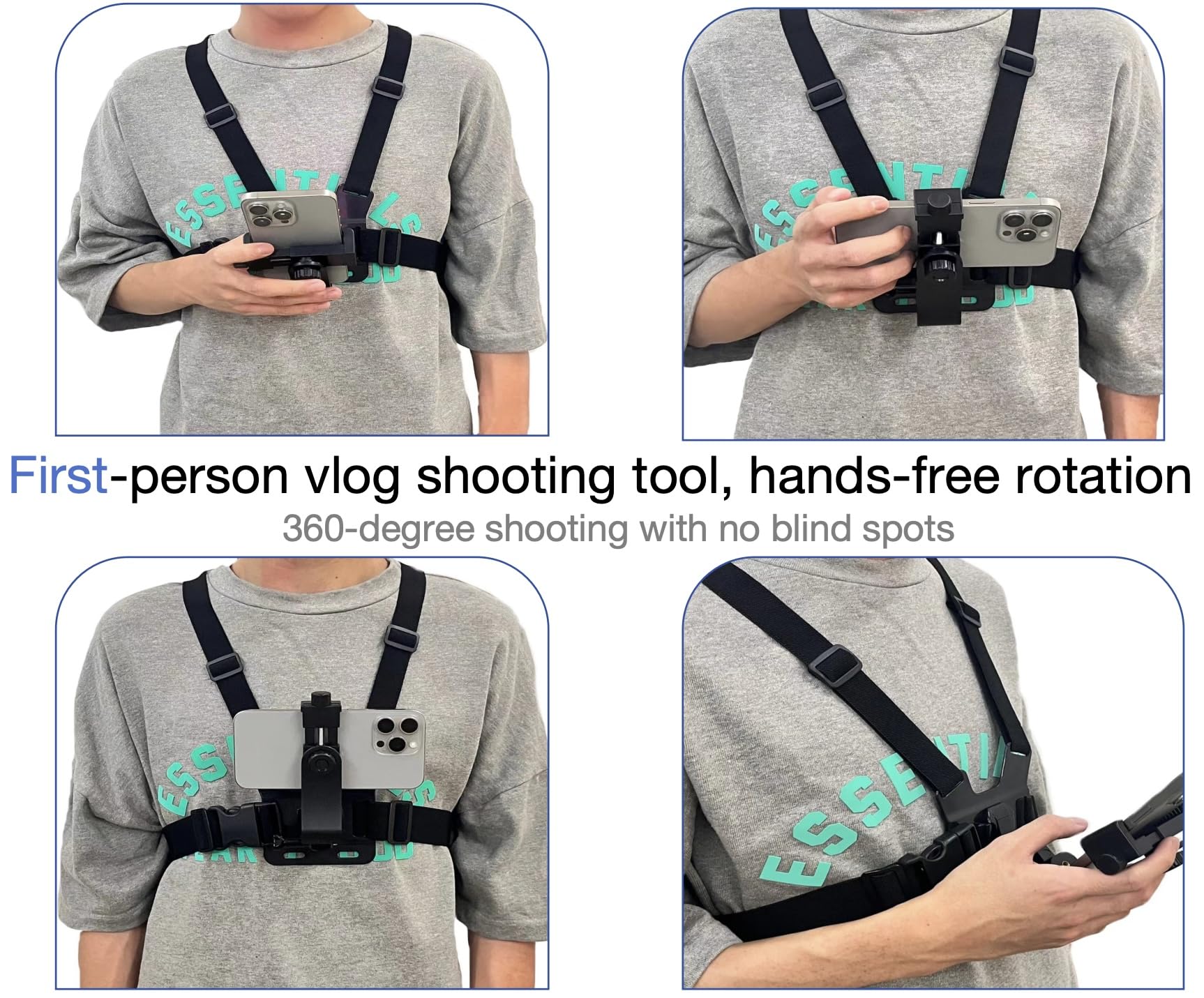 Generic Mobile Phone Chest Strap Mount Harness And Head Strap Holder Kit For Vlog/Pov Phone Holder Compatible With Iphone,Samsun