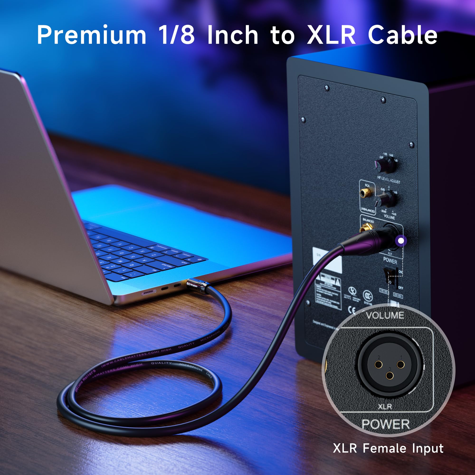 Cable Matters 35Mm To Xlr Cable 6 Ft, Male To Male Xlr To 18 Inch Cable, Xlr To 35Mm Cable, Campatible With Iphone, Ipod, Mp3 Pl