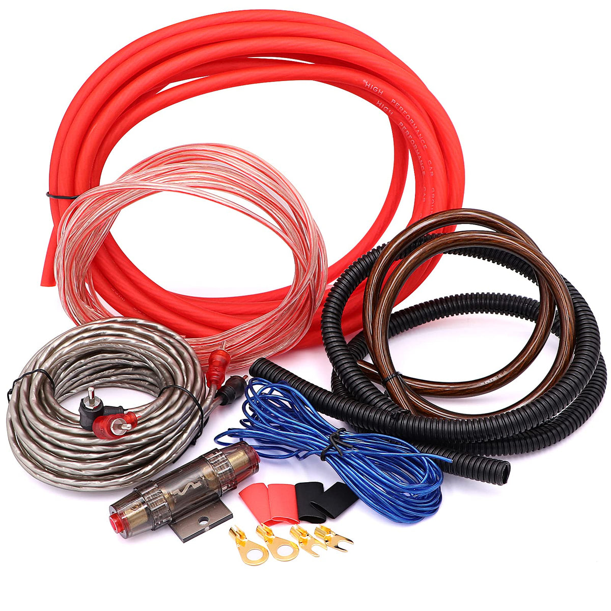 4 Gauge Audio Amplifier Installation Wiring Systems Kit,Make Connections And Brings Power To Your Radio,Subwoofers And Speakers