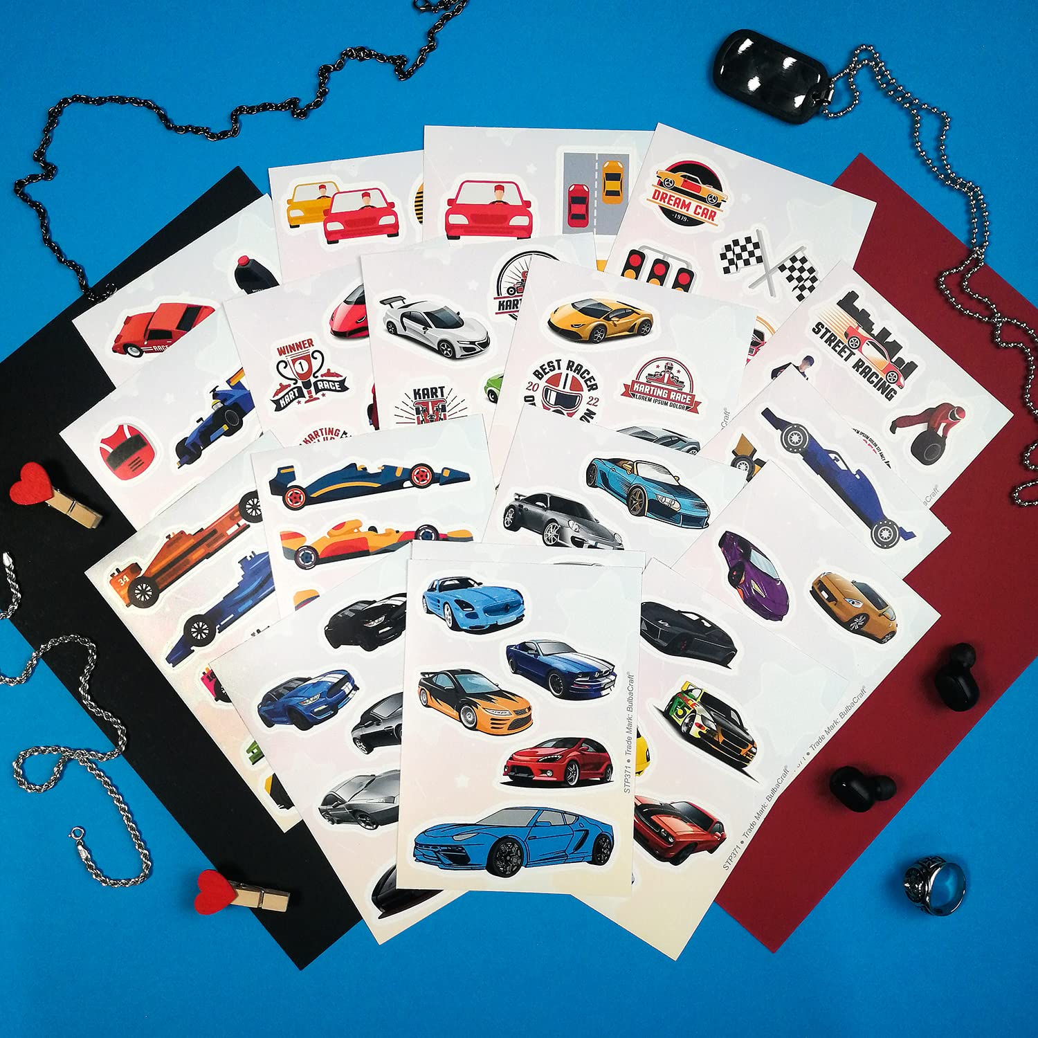 100Pcs Race Car Stickers, Racing Stickers And Decals, Race Car, Race Car Party Favors, Car Racing Gifts, Race Car Birthday Decor