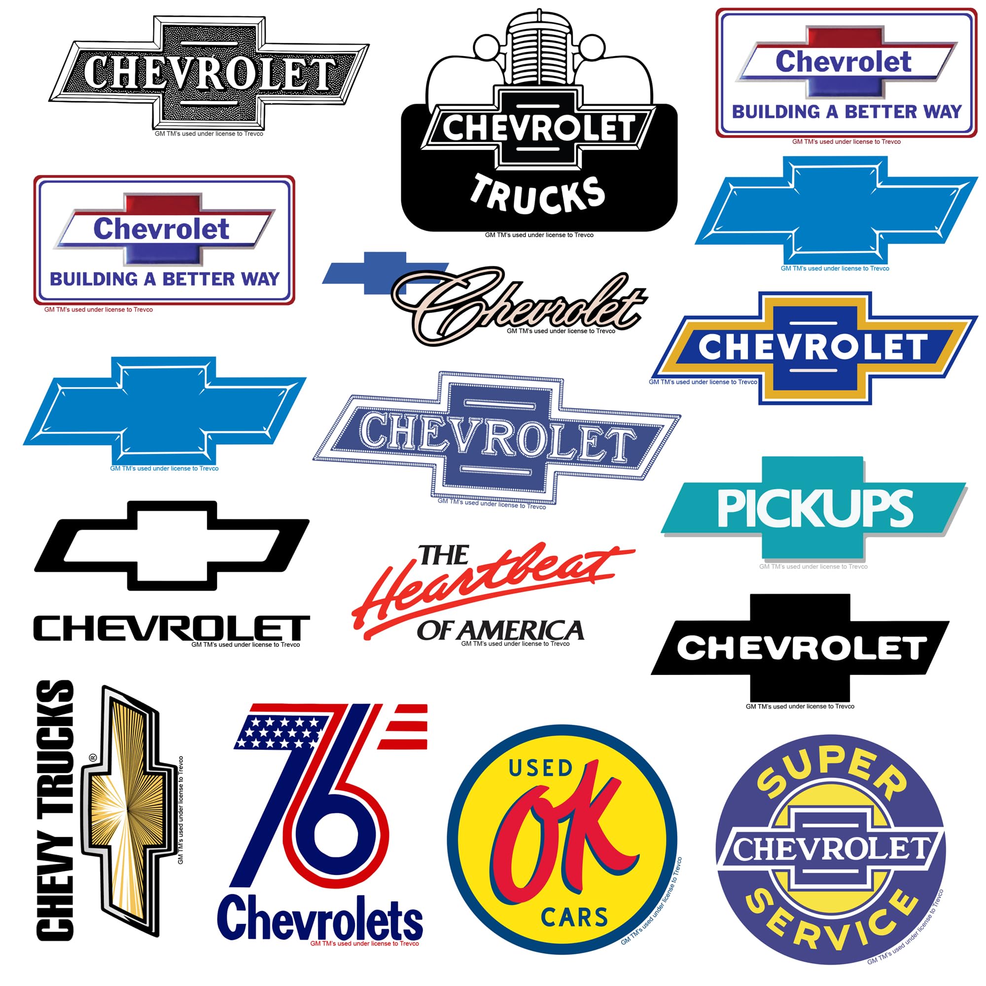 GRAPHICS & MORE Chevrolet 50ct Vinyl Sticker Pack - Deluxe Variety for Laptop, Water Bottle, Scrapbooking, Indoor/Outdoor Use