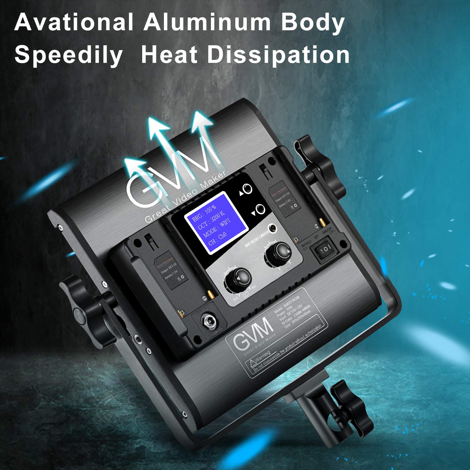 Gvm Rgb Led Video Light, 800D Studio Light With App Control Lighting Kit Photography Light 1 Pack With 8 Kinds Scene Lights, 320