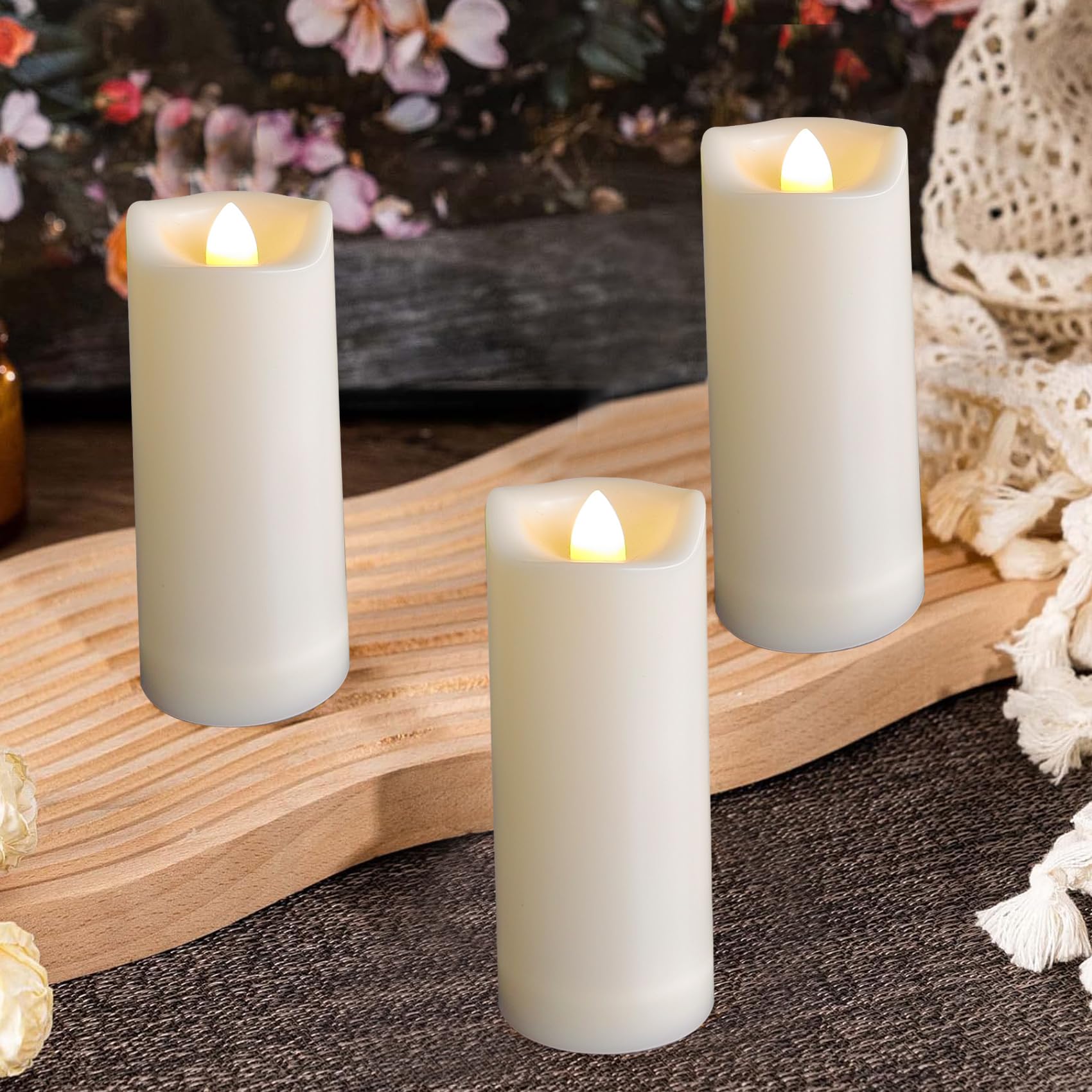 2''X5'' Outdoor Led Battery Operated Candles With Timer/Remote Plastic Flickering Waterproof Flameless Candles Wedding Party Hal