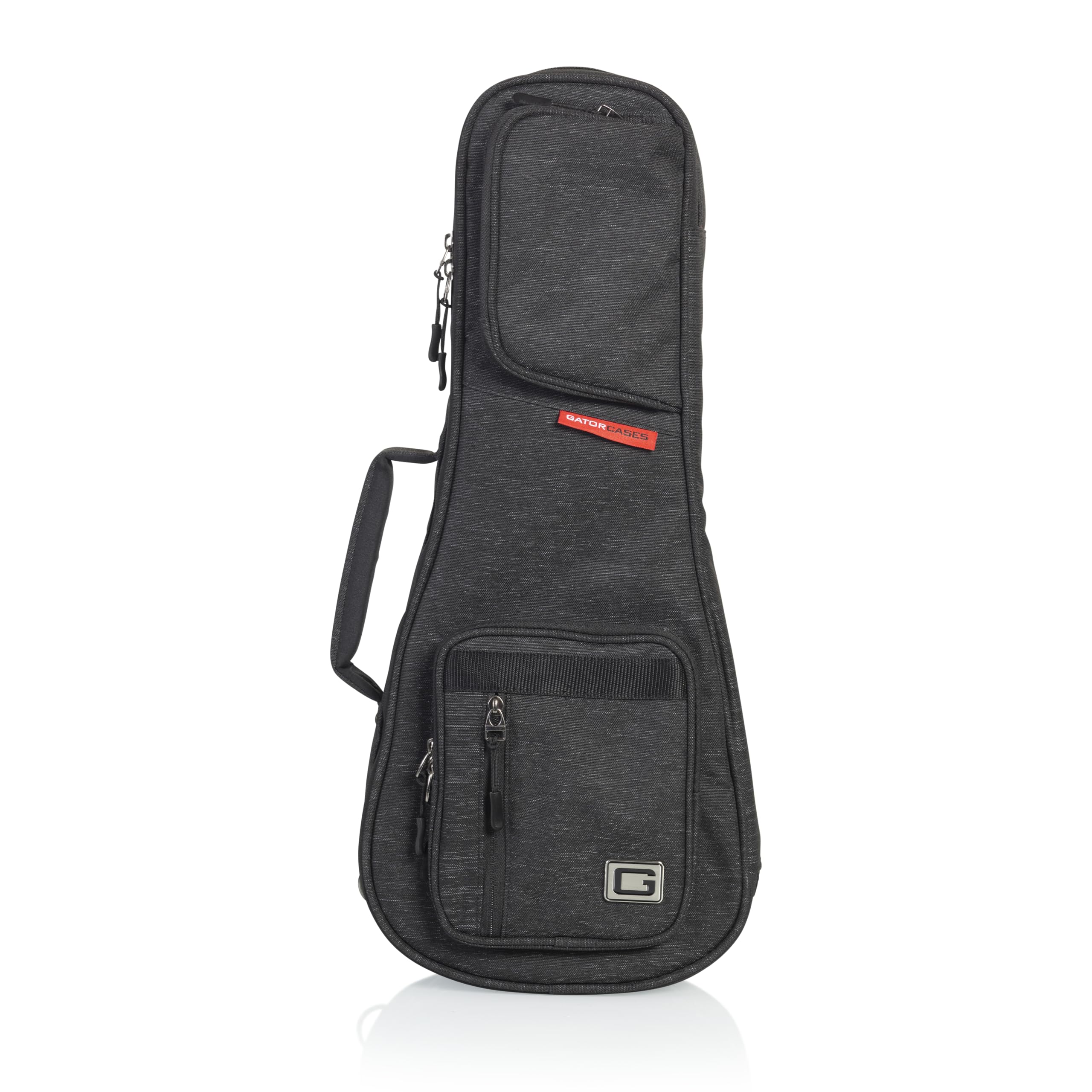 Gator Cases Transit Series Lightweight Soprano Ukulele Gig Bag with Back Pack Straps and Rubberized Base, Charcoal Black Exterio