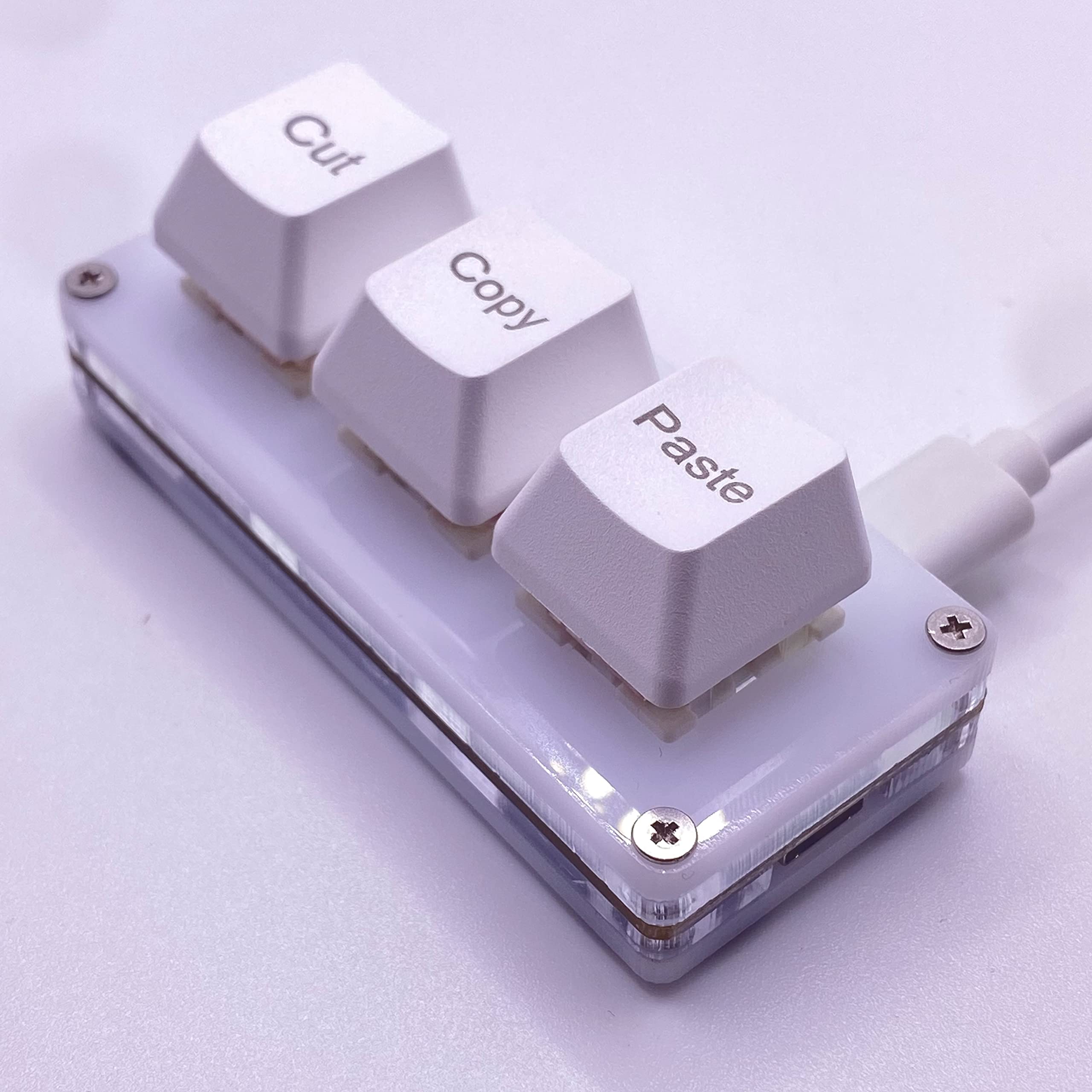 Btxetuel Mini 3 Key Cut Copy Paste Keyboard Ctrl X C V Shortcut One Handed Keyboard Rgb Macro Pad Gaming Mechanical Keyboard Osu