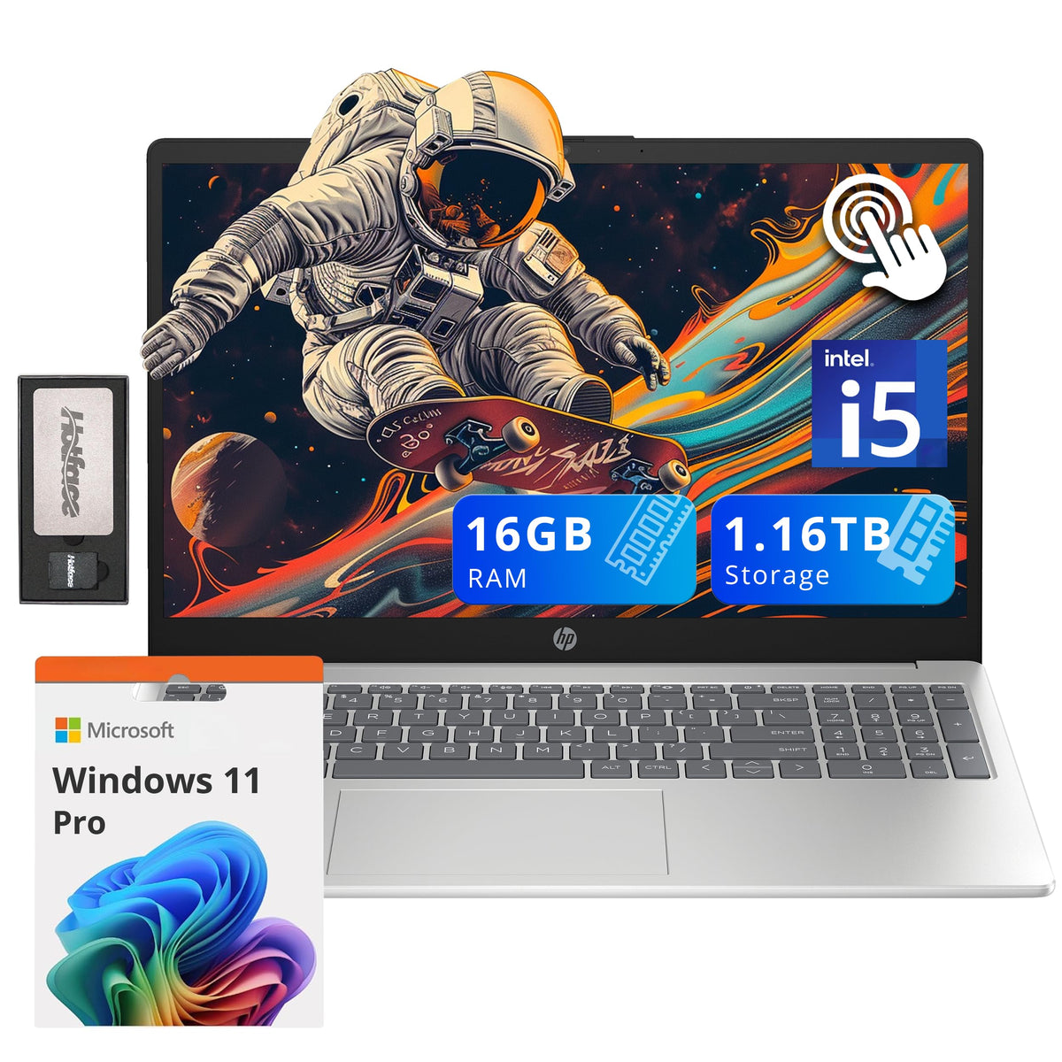 Hp Pavilion 15.6'' Hd Touchscreen Laptop, Intel I5 1235U, 16Gb Ram, 1.16Tb Storage(1Tb Ssd + 160Gb Docking Station Set), Intel I