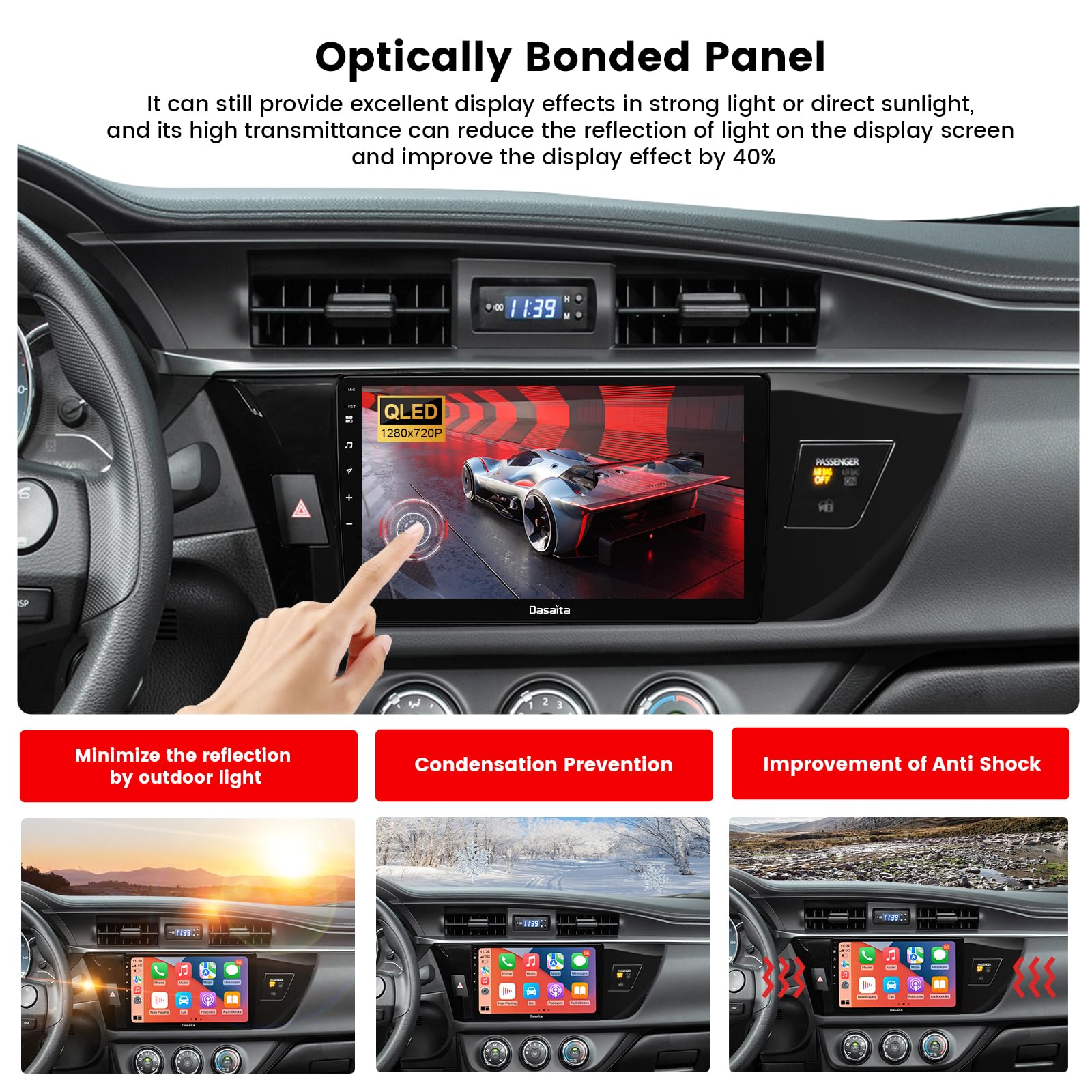 Dasaita Radio Upgrade G13 For Toyota Corolla 2014 2015 2016, Wireless Carplay, Android Auto, 10.2 Inch Hd Touchscreen, Gps Navigation, 4G, Wifi, Dsp, Qualcomm 665, 6Gb+64Gb, Android 13