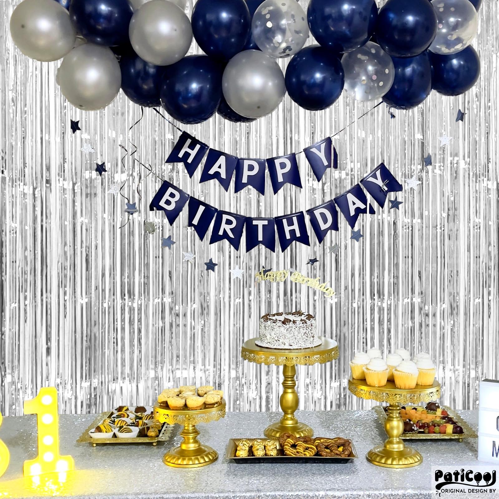 Paticool Silver Tinsel Foil Fringe Curtain Backdrop   Thicken 4 Pack 3.2 X 8.2 Ft   Glitter Silver Door Streamers Party Backdrop