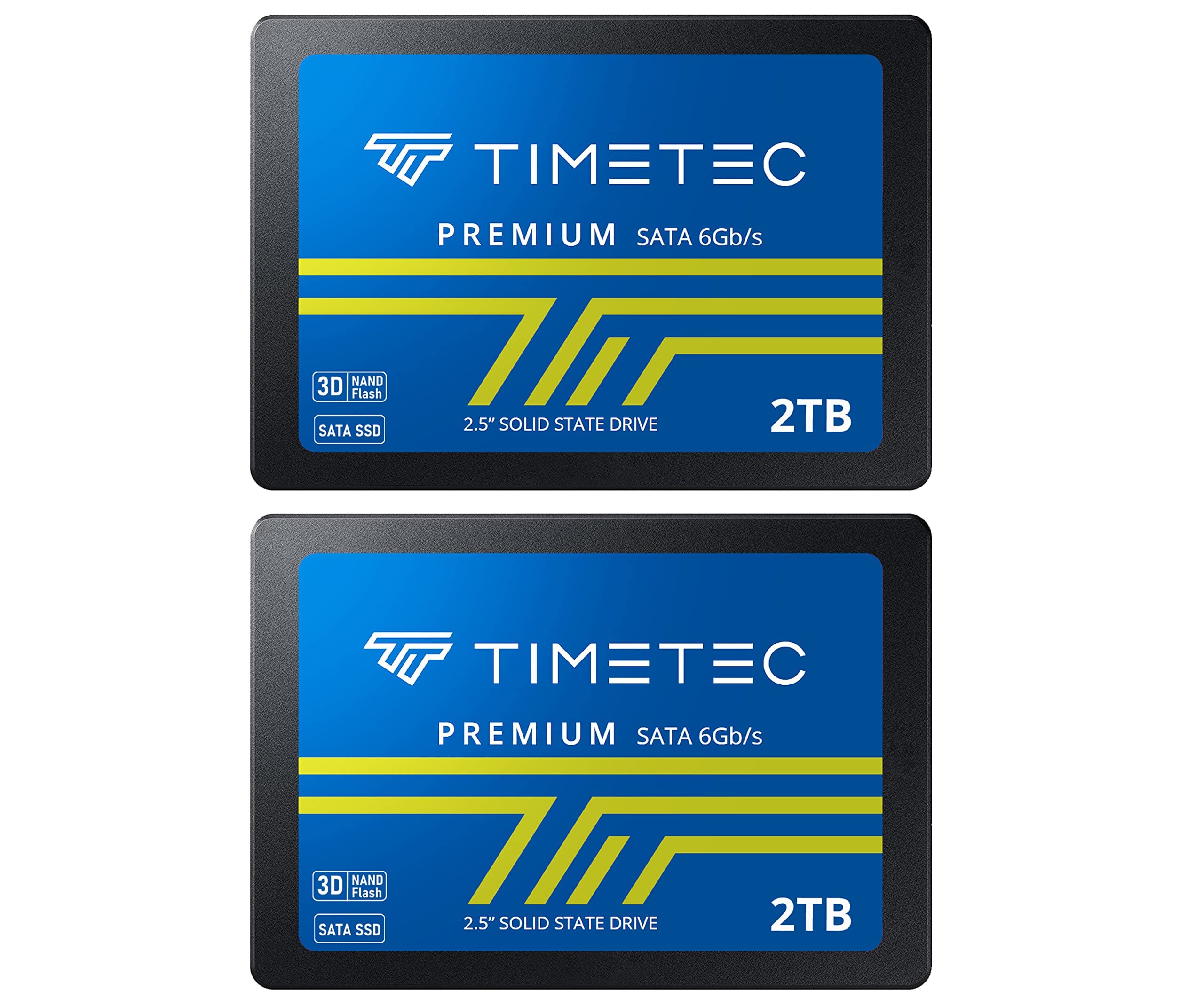 Timetec 2Tbx2 (2 Pack) Ssd 3D Nand Sata Iii 6Gb/S 2.5 Inch 7Mm (0.28') Read Speed Up To 550 Mb/S Slc Cache Performance Boost Internal Solid State Drive For Pc Computer Desktop And Laptop