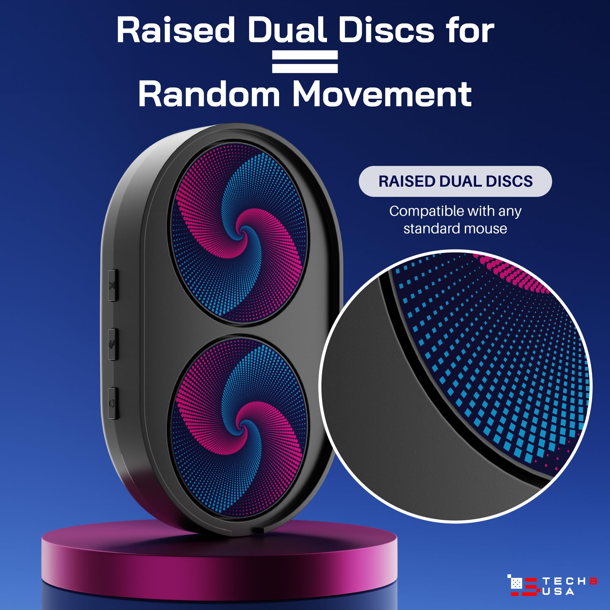Tech8 Usa Dual Disc Mouse Mover, Jiggler, Auto Off Timer, Activity Settings, No Software, Realistic Movement, Patented, Designed