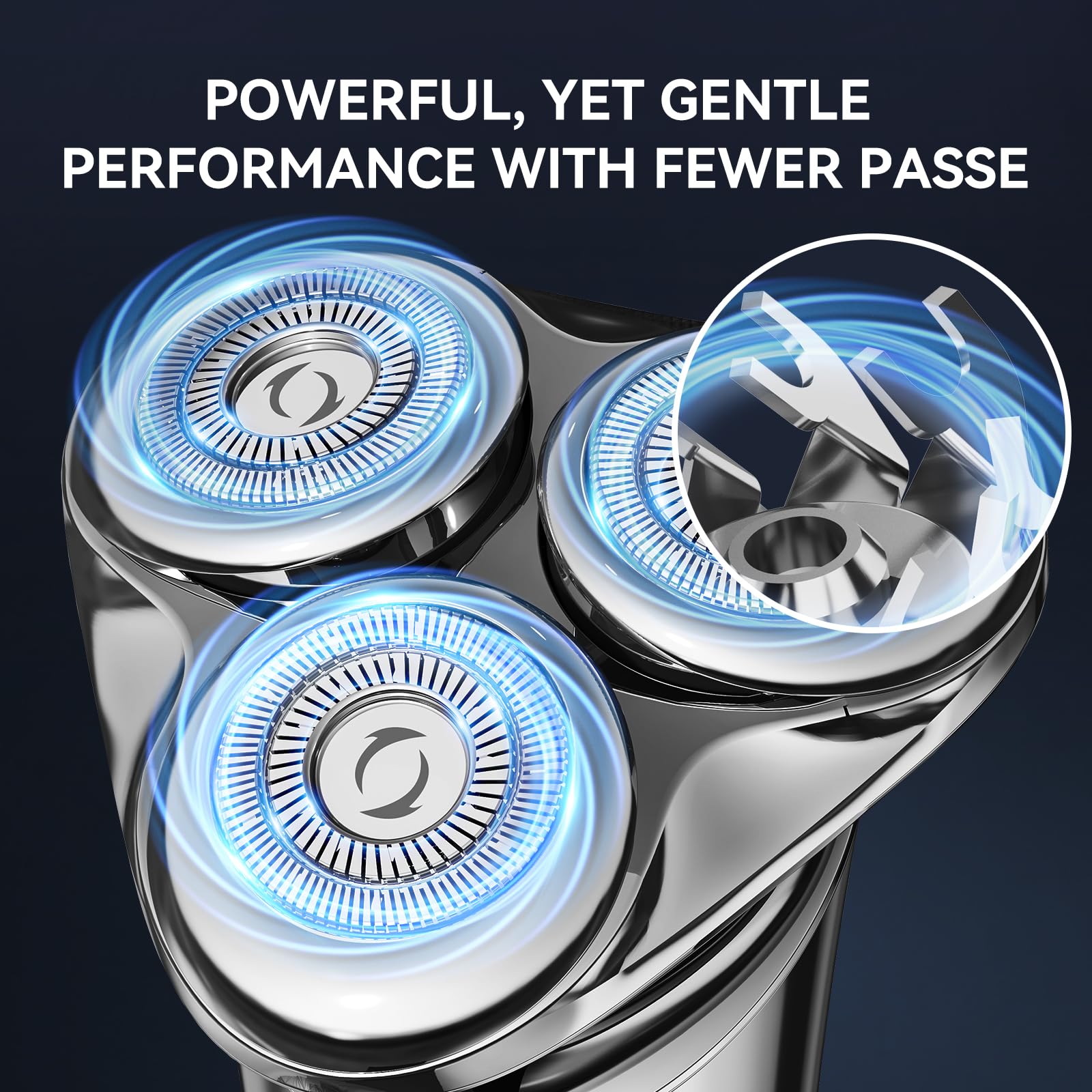 Electric Razor For Men, Rechargeable Men'S Rotary Shaver: Cordless, Waterproof, Wet & Dry, 3D Magnetic Floating Head, Led Displa