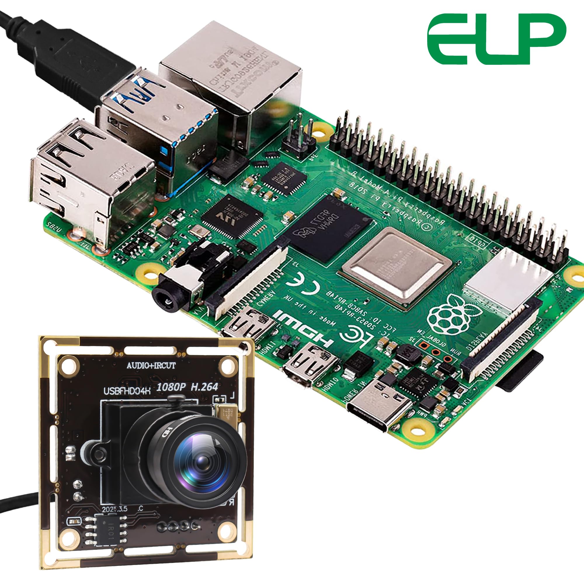 Elp 2.8Mm Lens Raspberry Pi 1080P H.264 Microphone Pc Web Usb Security Camera For Computer Mini Uvc Usb2.0 Video Audio Webcam Board 2Mp Cmos Ar0330 Lightburn Laser Camera For Laptop