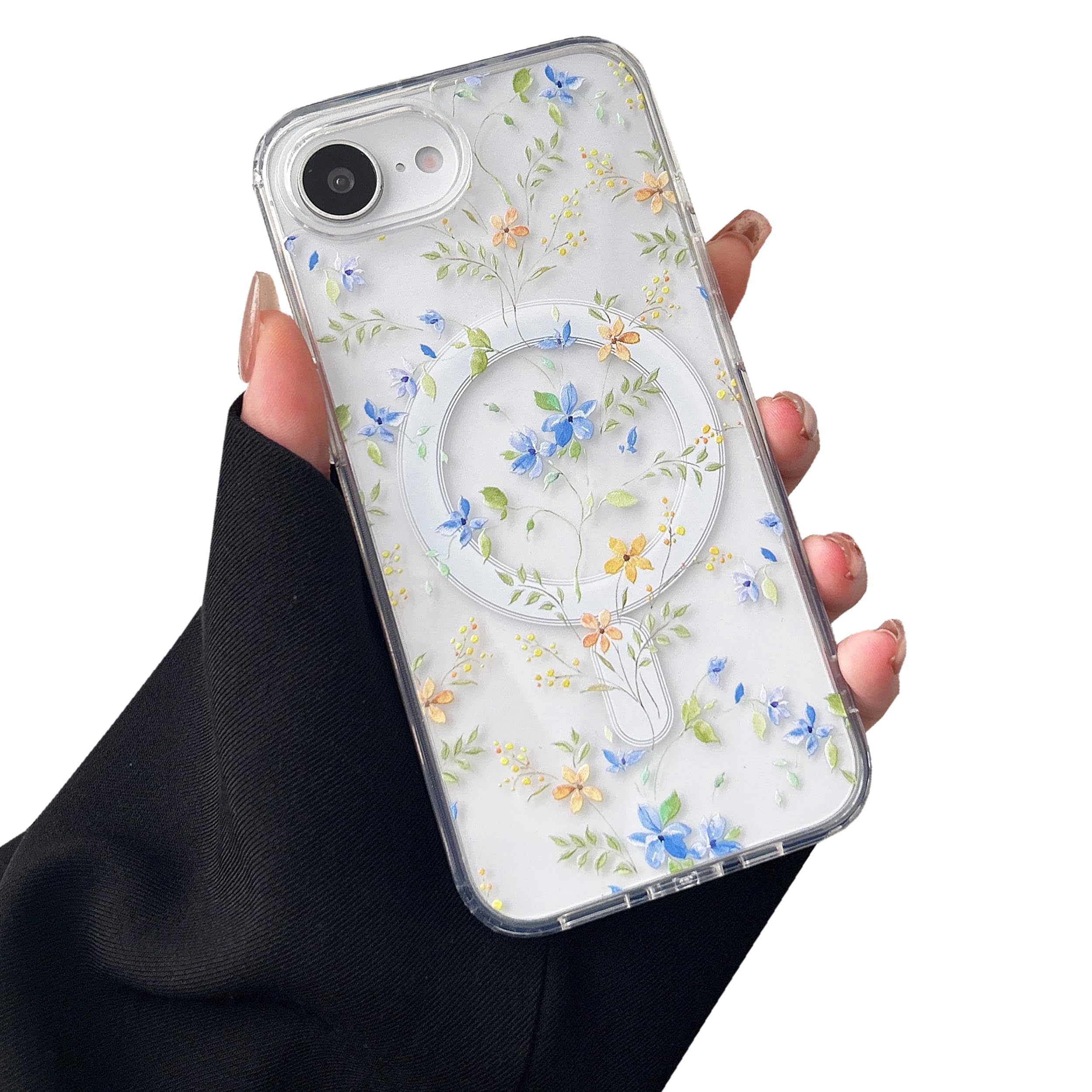 ZTOFERA for iPhone 17e Magnetic Case for iPhone 16e Compatible with Magsafe,Aesthetic Floral Pattern Design Cute for Girl Women,