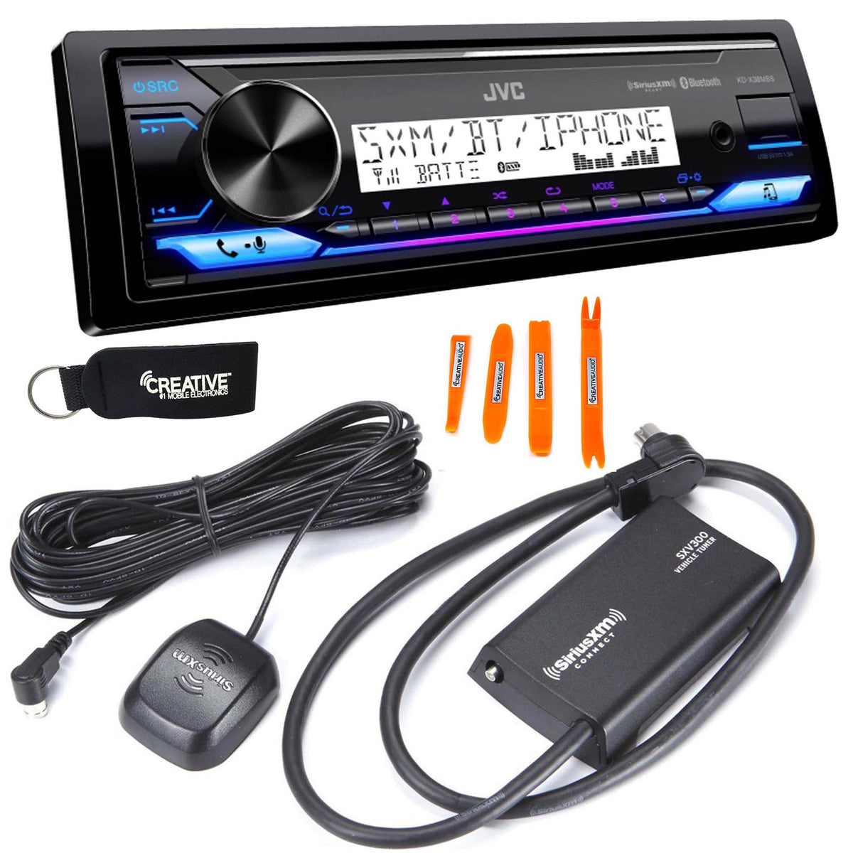Jvc Kd-X38Mbs Marine Digital Receiver W/Bt, Usb, Xm Ready + Sxv300 Sirusxm Satellite Radio Tuner