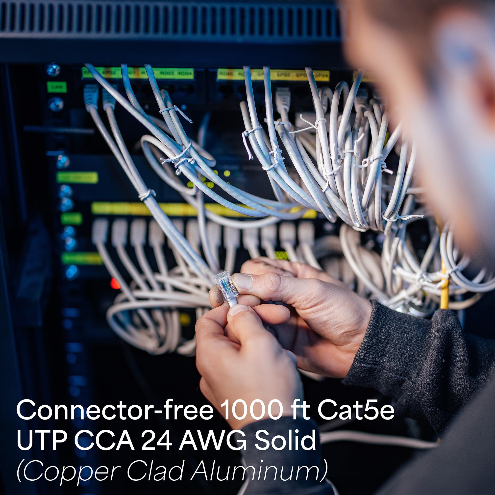 VIVO 1,000ft Bulk Cat5e Wire, CCA Ethernet Cable, 24 AWG, UTP Pull Box, LAN Network, Gray, CABLE V001