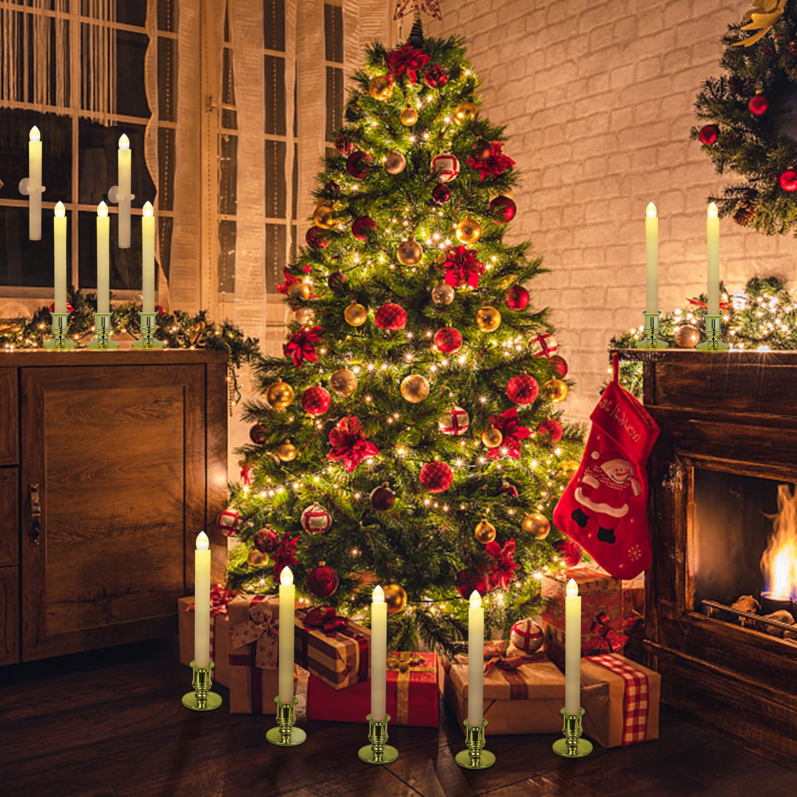 Koncifun Window Candles 12 Pack Battery Operated Candles With Timer Flameless Candles Battery Candles With 2 Remote Controls Chr