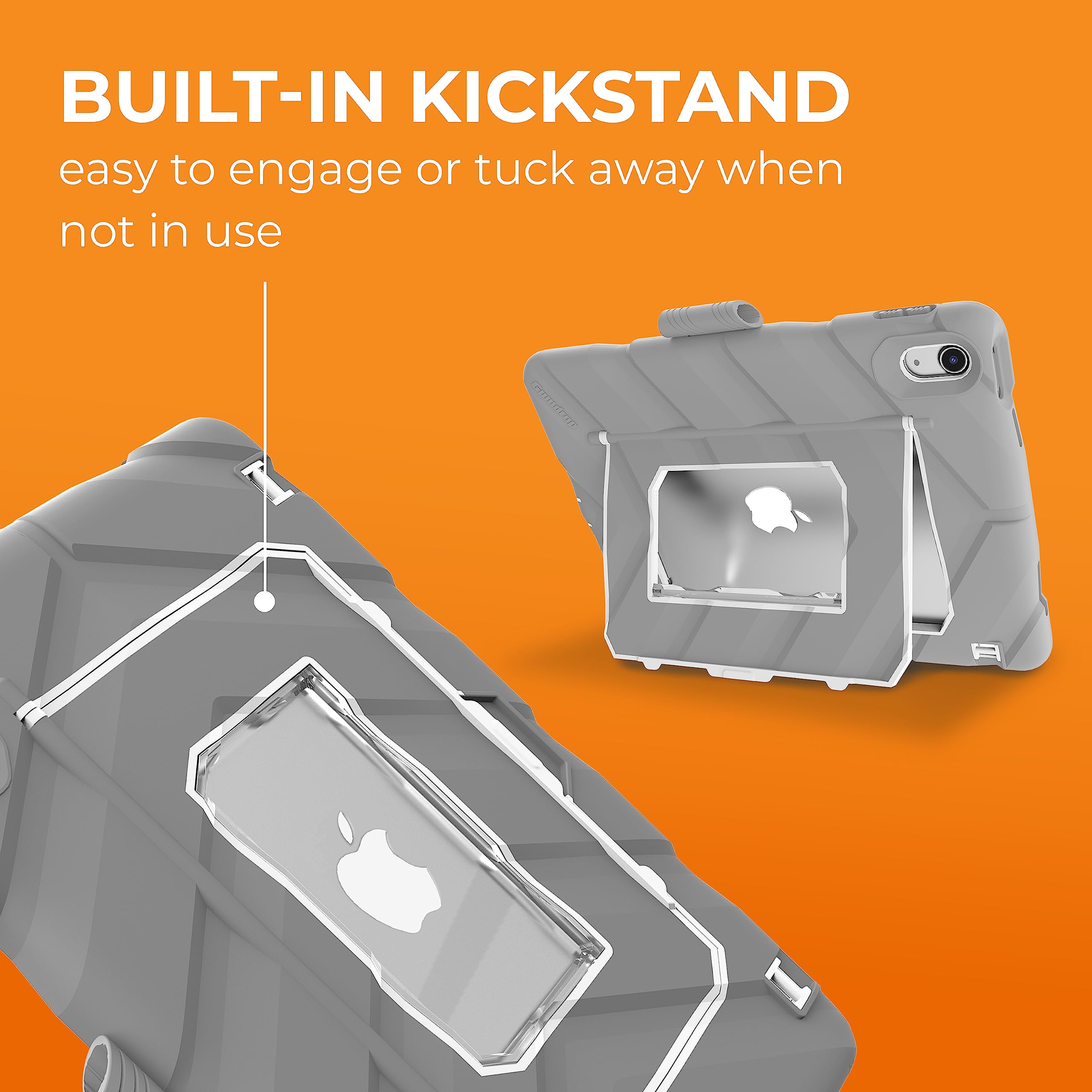 Gumdrop Hideaway Ipad Case With Stand Fits Apple Ipad 10Th Gen   Rugged, Shockproof, Reliable And Drop Tested For Kids, K 12 Students, Teachers, Classrooms And School Use   Gray