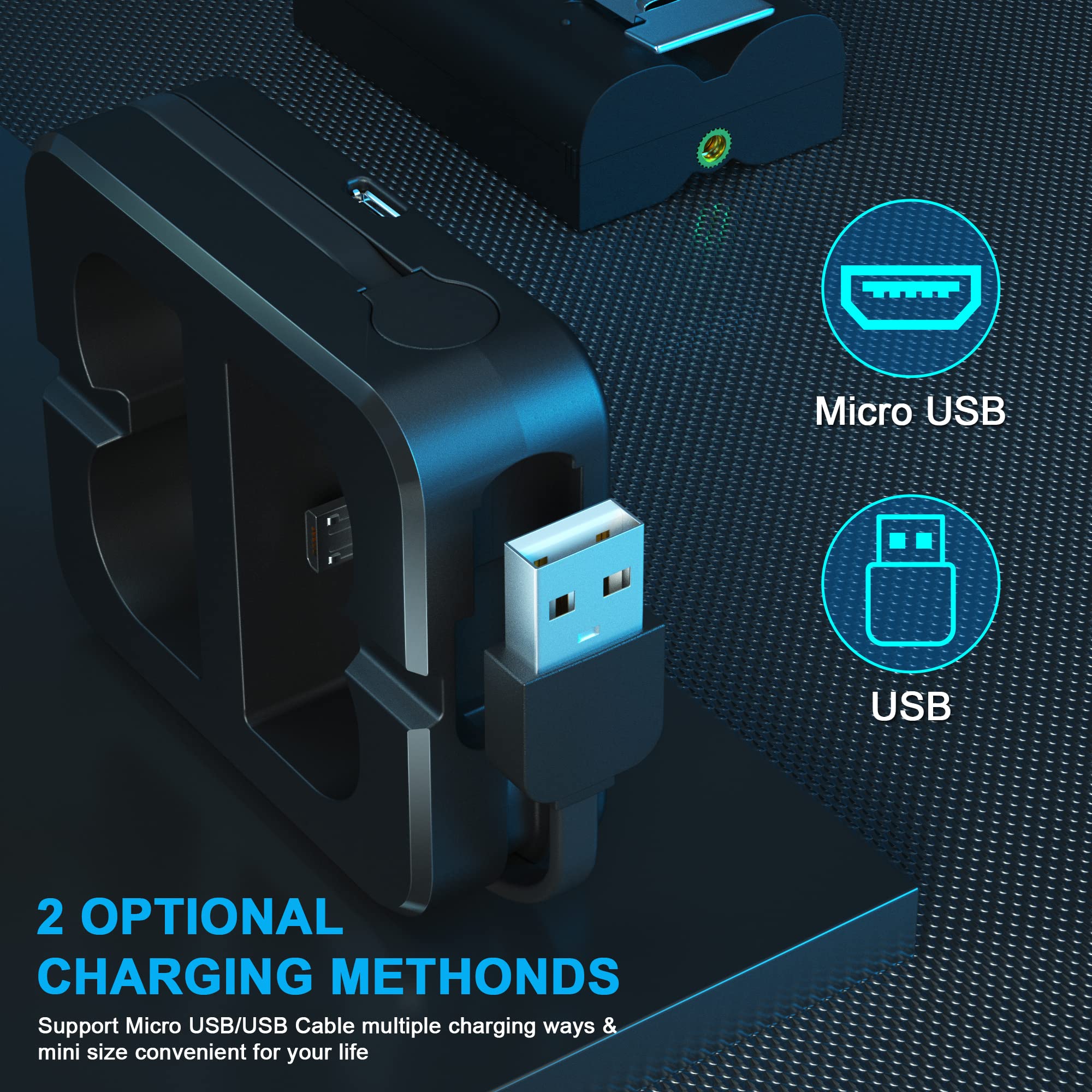 2 Packs 6040Mah Rechargeable Battery And Dual Usb Charging Station Compatible With Ring, For Video Doorbell 2/3/4 And Spotlight