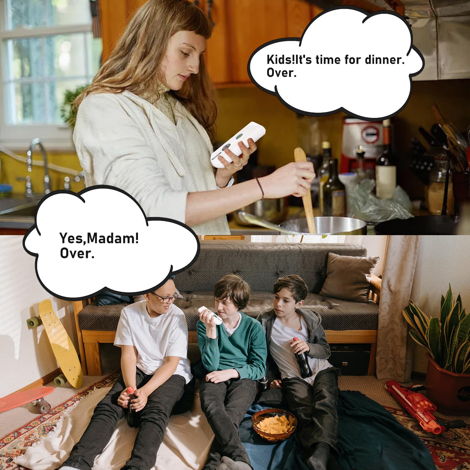 2 Way Wireless Intercom For Home Hospital Hotel,1000M Range Indoor Intercoms Wireless(White)