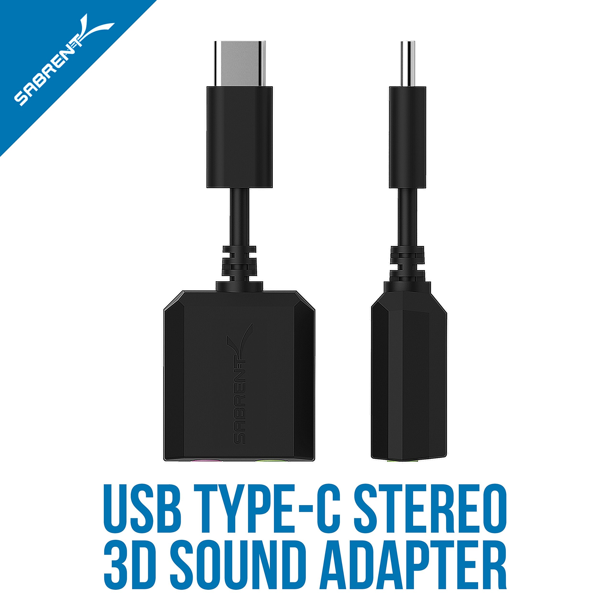 Sabrent Usb Type C To 3.5Mm Dual Function Audio Jack Active Adapter 20'' Cable (Cb Uc35)