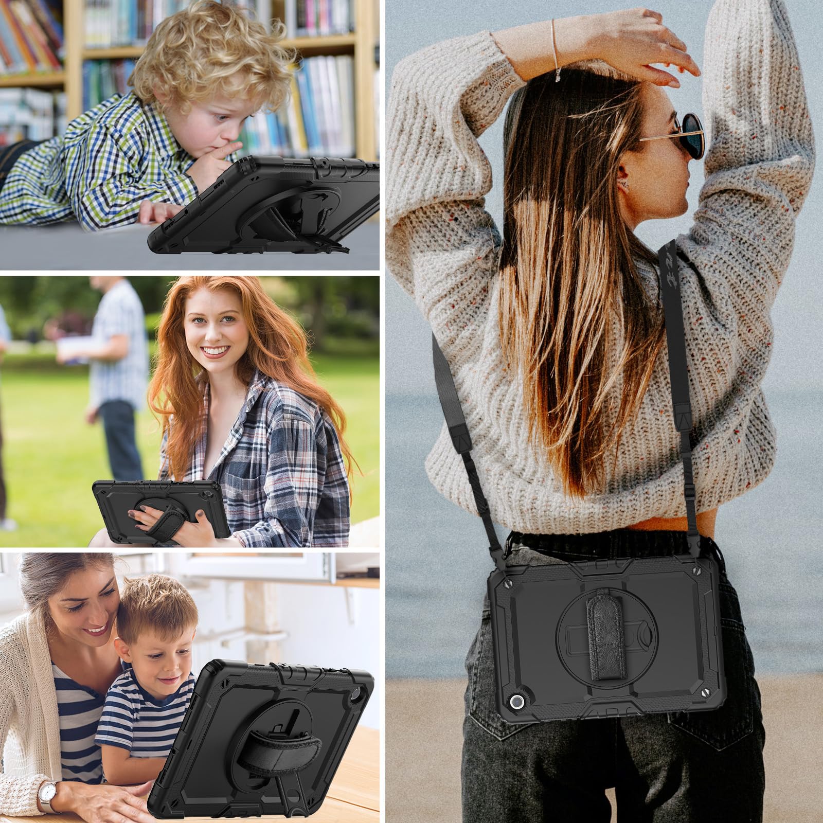 Hxcaseac Case For Samsung Galaxy Tab A9+/ A9 Plus Case 11 Inch, Protective With Screen Protector/Hand Strap/Pen Holder, Sturdy S