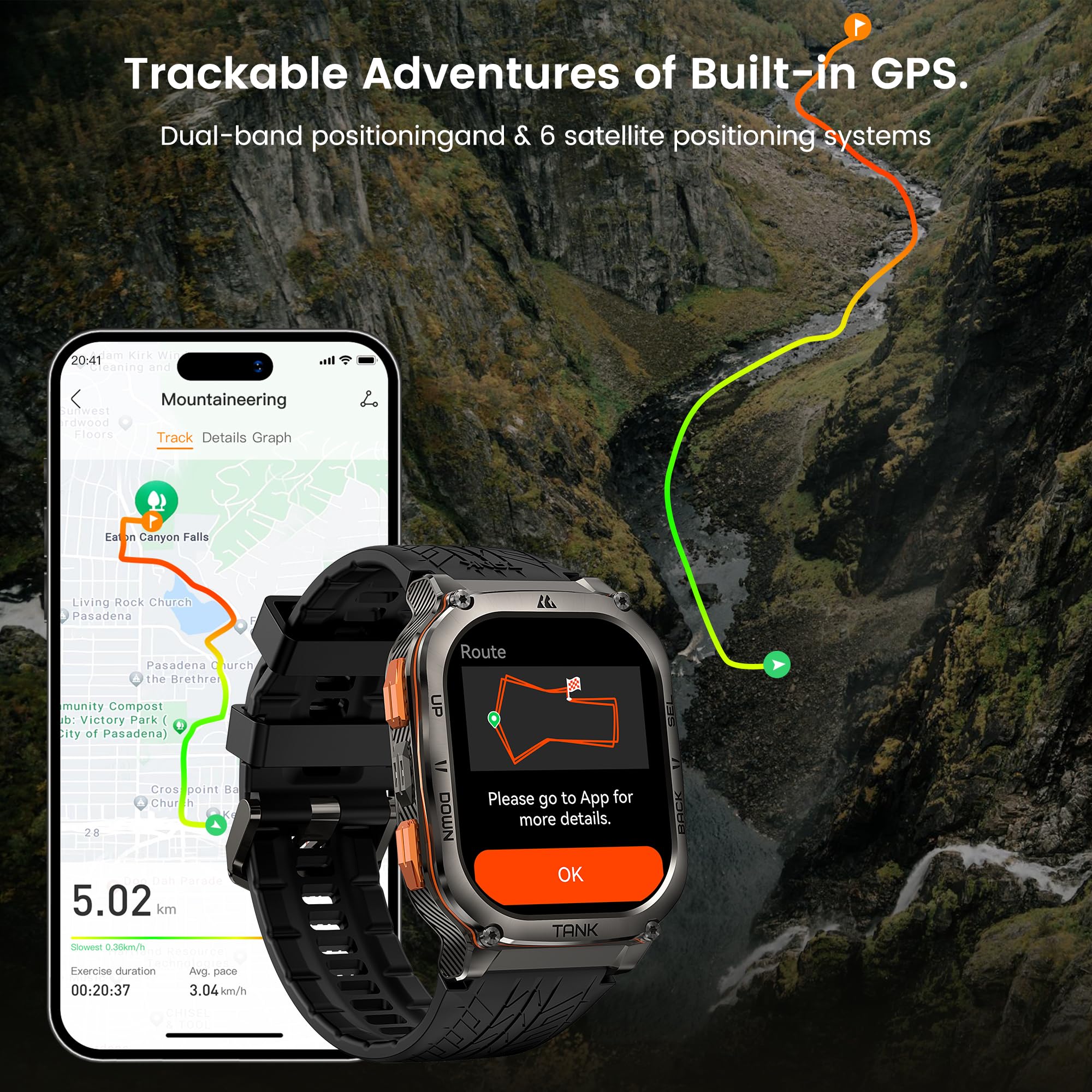 Kospet Tank M3 Ultra Smart Watch With Gps, 50M Waterproof, Compass, Altitude, Air Pressure, 480Mah Extra Large Battery, Full Stainless Steel, Bluetooth Call, 1.96'' Amoled Always On Display, Ai Voice