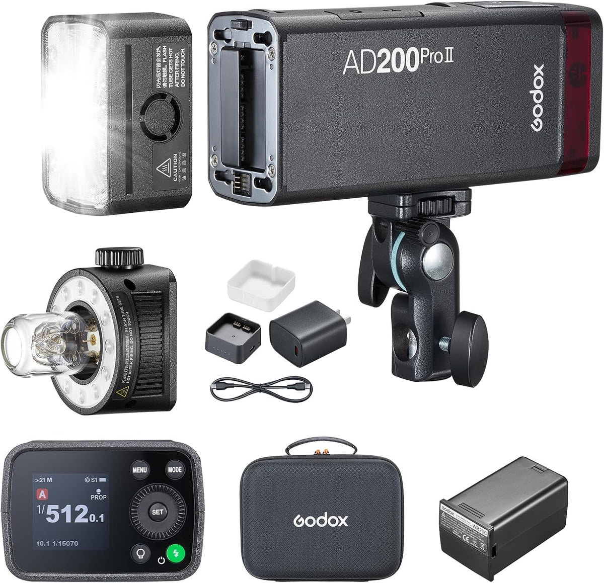 Godox AD200 Pro II AD200Pro II, 200Ws TTL Pocket Flash - Enhanced Heat ...