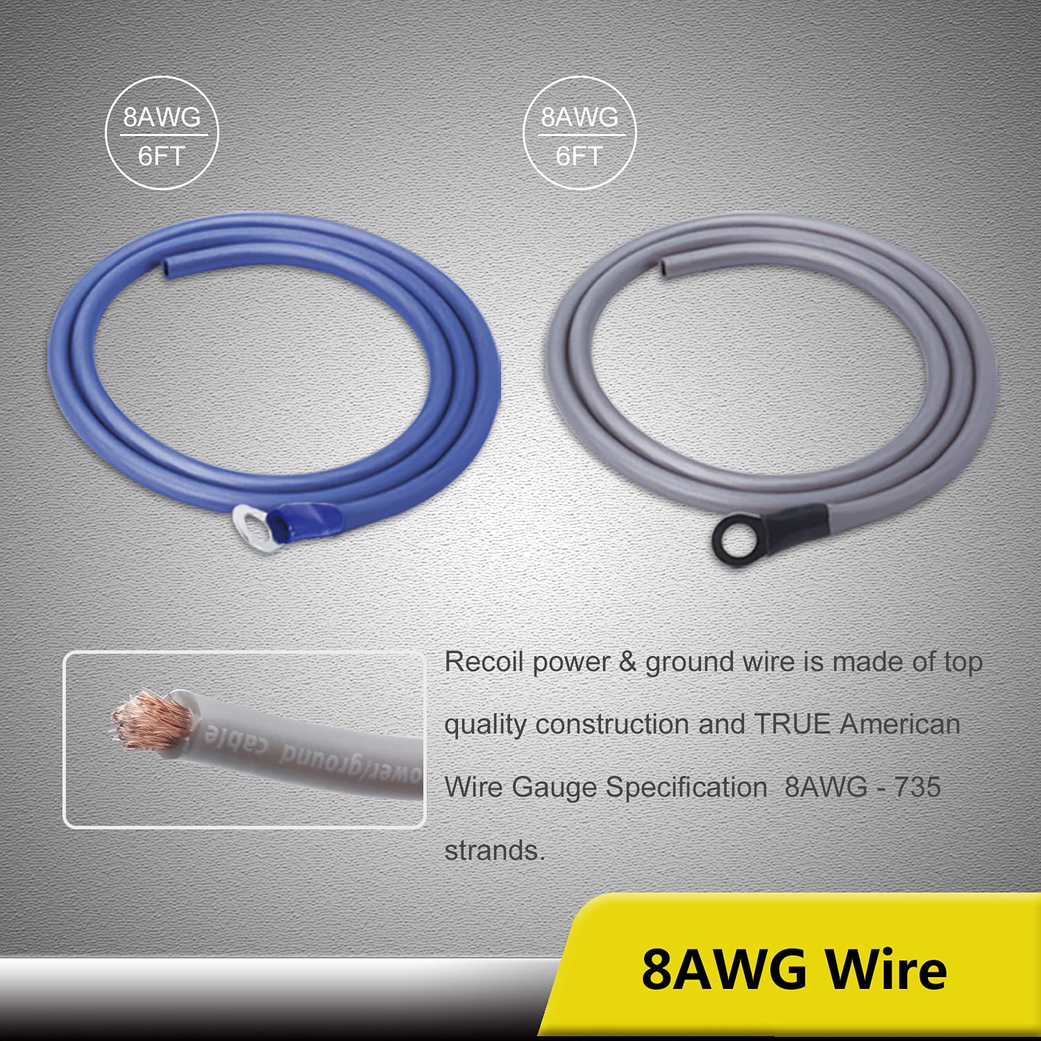 Recoil Rc4D True 4 Gauge Car Audio Dual Amplifiers Cca Wiring Installation Kits With Ofc Rca Cable