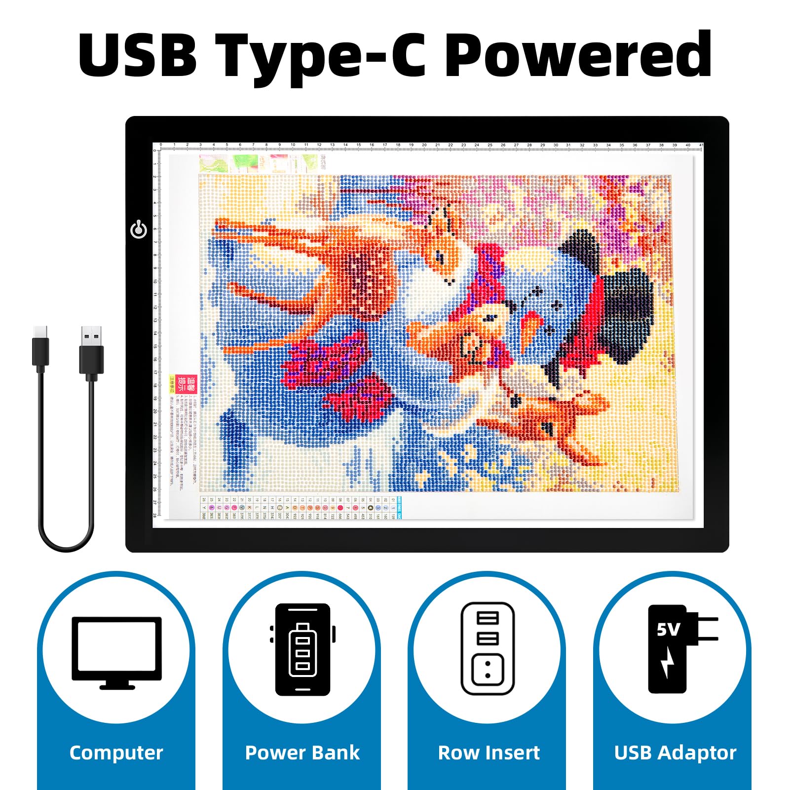 Kivotac A3 Tracing Light Up Box,Led Light Pad Ultra Thin Usb Powered Brightness Dimmable Led Tracing Board For Drawing, Weeding