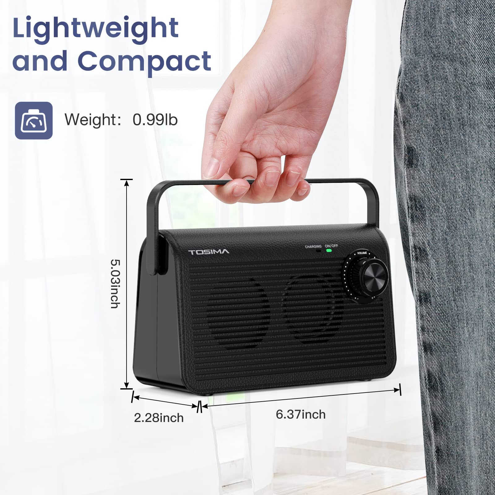 Tosima Tv 9000 Wireless Tv Speaker,Portable Tv Speaker For Hard Of Hearing And Elderly, 2.4G Rf Transimitter 30M/100Ft Range, 10