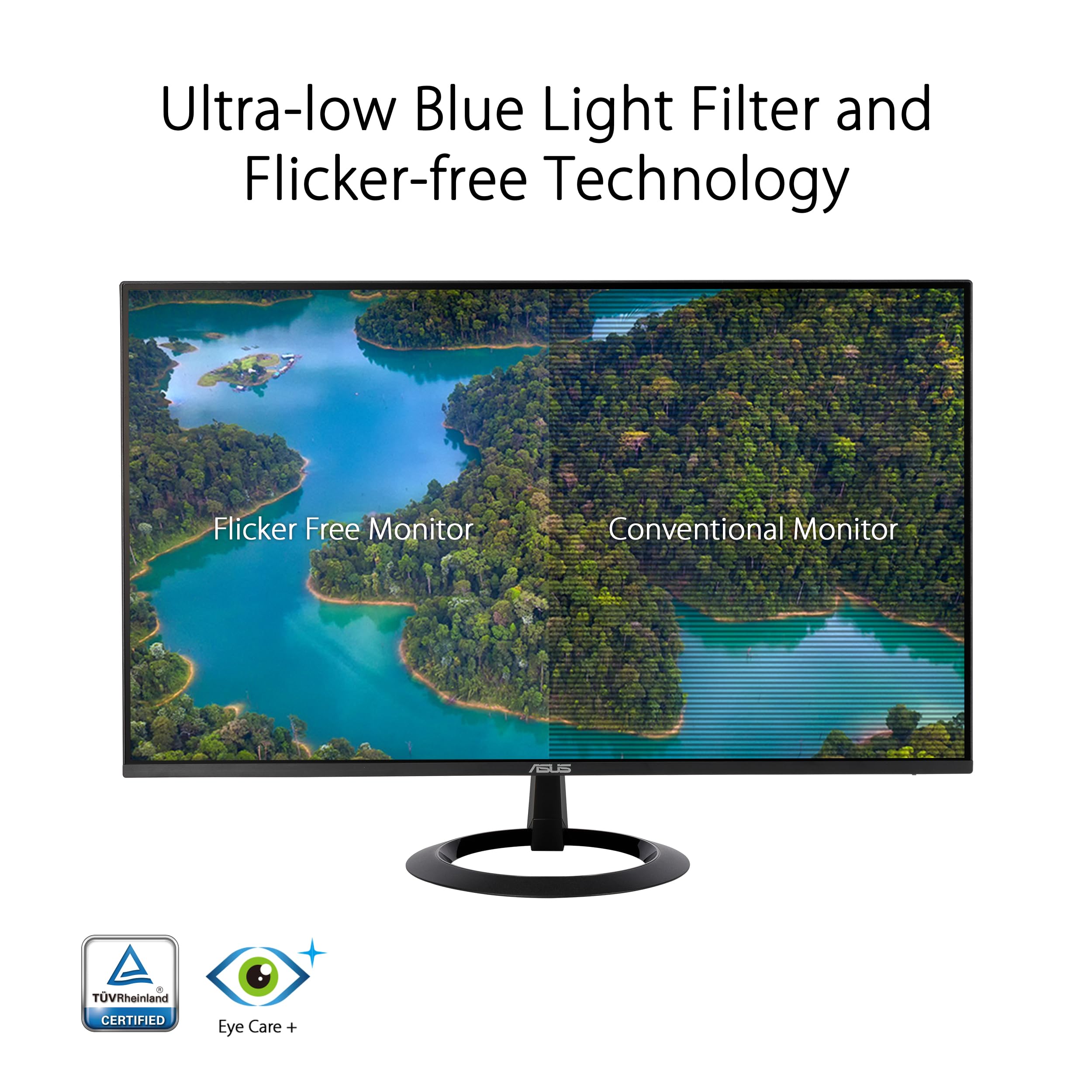 Asus 27    (27 Inch Viewable) Eye Care Monitor (Vz27Ehf)   Full Hd (1920 X 1080), Ips, 100Hz, 1Ms, Frameless, Adaptive Sync, Hdm