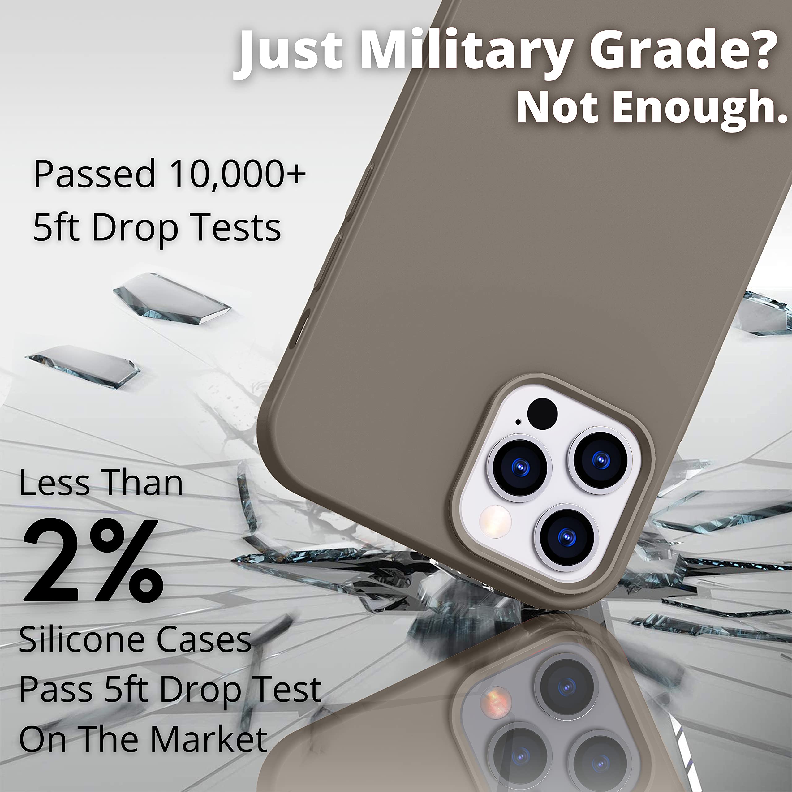 Icesword Iphone 12 Mini Case Deep Stone, Thin Liquid Silicone Case, Matte Pure Color, Soft Silk Microfiber Cloth, Gel Rubber Ful