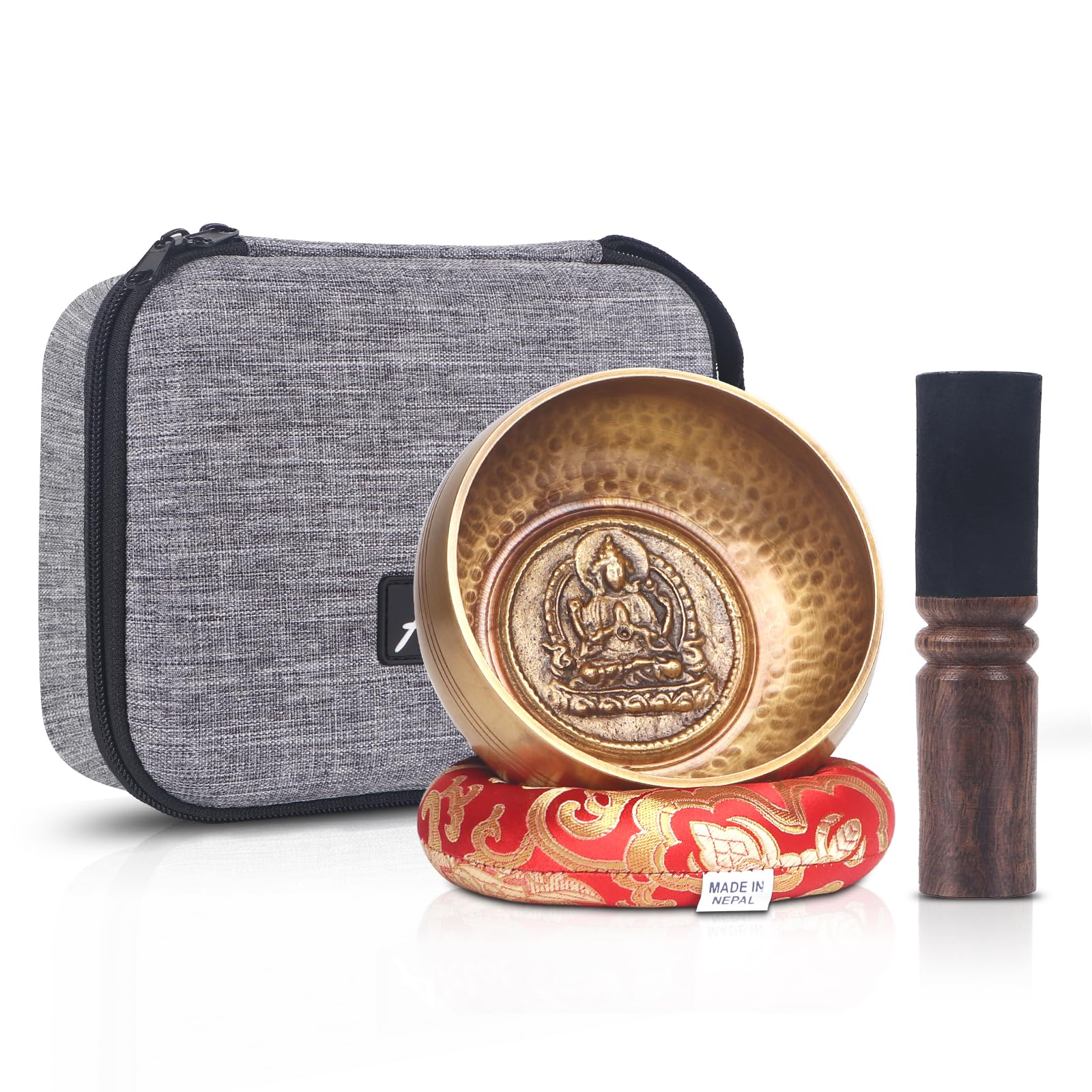 Kmise Tibetan Singing Bowls Set- Handmade in Nepal Meditation Sound Bowls for Yoga, Meditation, Mindfulness, Healing and Chakra 