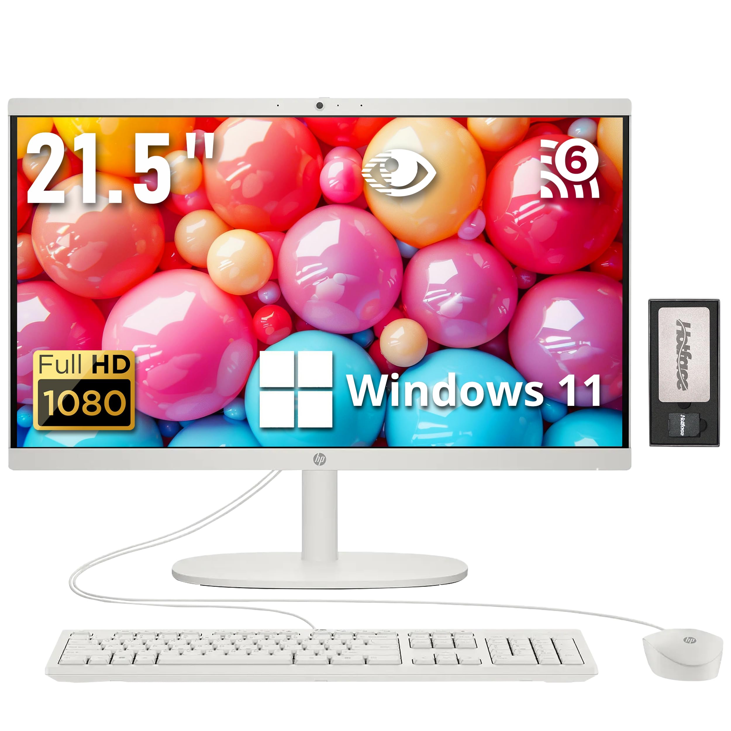 Hp All-In-One Desktop Computer, 21.5'' Fhd Display, Intel Celeron J4025 Processor, 16Gb Ram, 1.16Tb Storage (1Tb Ssd + 160Gb Doc