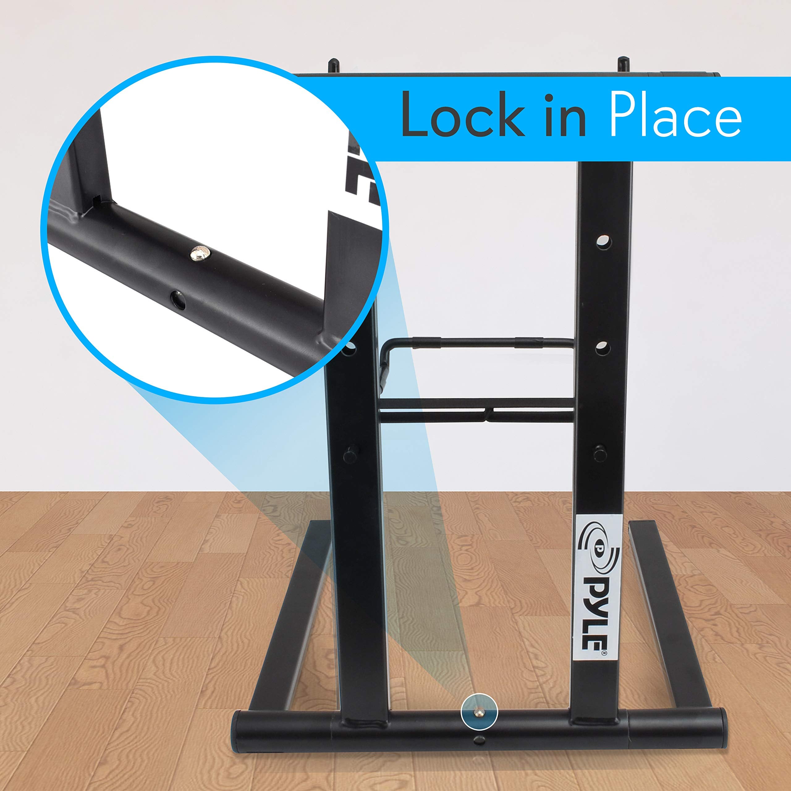 Pyle Portable Folding Laptop Stand   Standing Table With Foldable Height And Secondary Accessory Tray For Ipad, Tablet, Dj Mixer