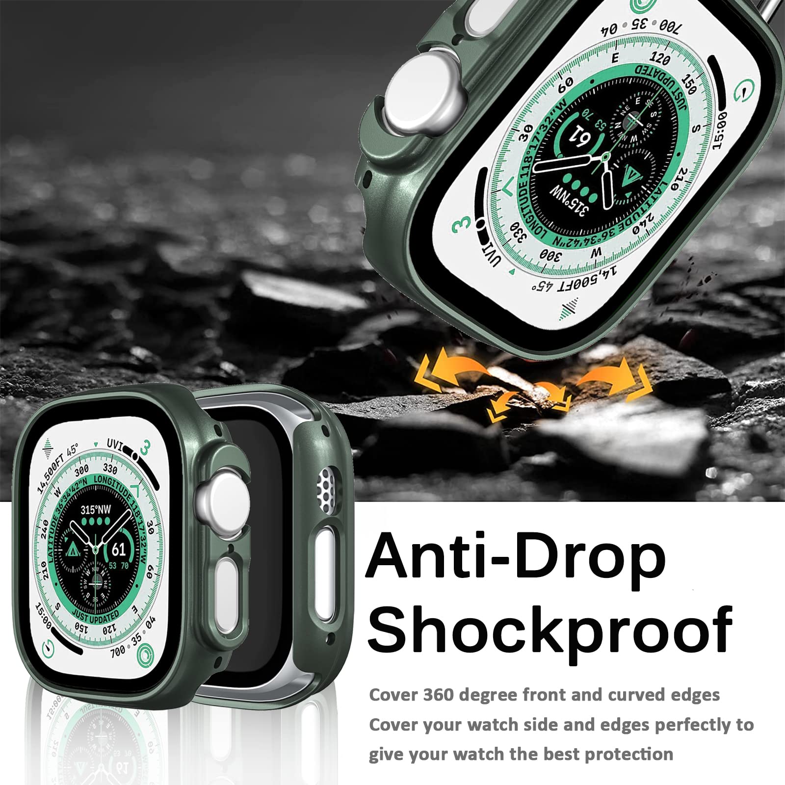 Miimall Compatible For Apple Watch 49Mm Ultra/Ultra 2 Case, Premium Hard Pc Frame[Without Built-In Screen Protector], Super Slim