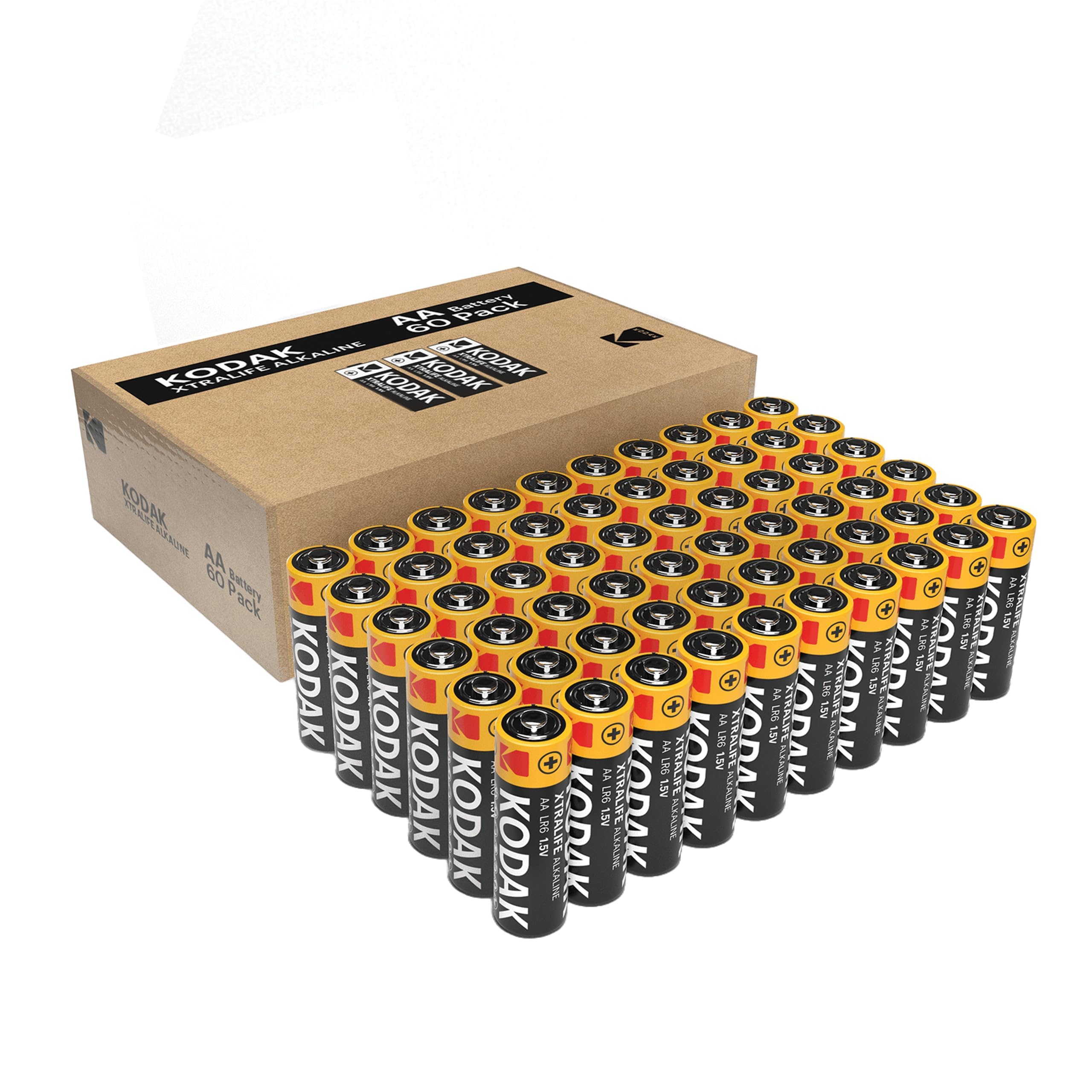 Kodak Aa Batteries - Alkaline Batteries, 1.5V Mignon Lr06 Mn1500 Am3 Battery Pack (60 Count) (Qty 60.)