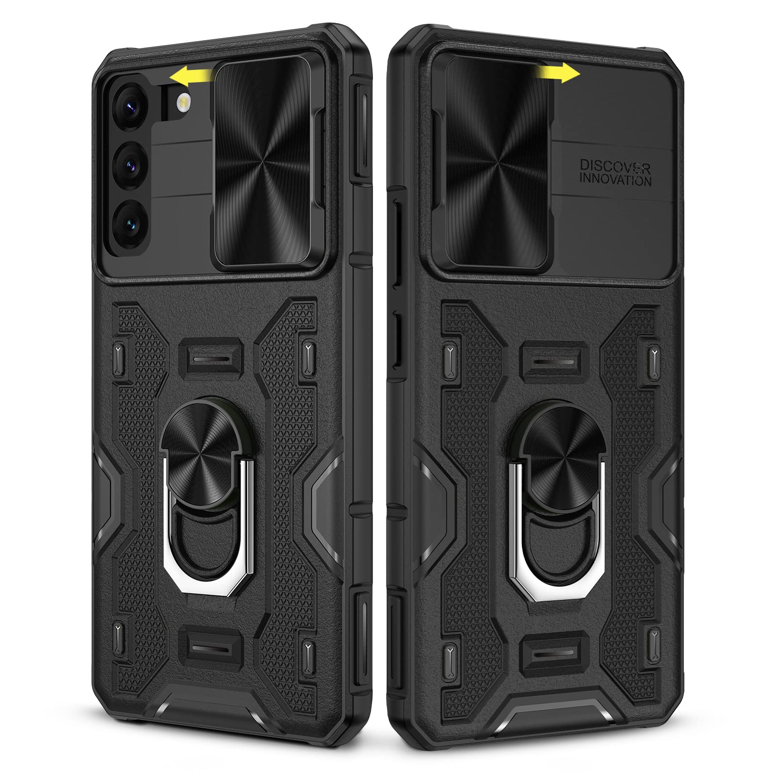 Caka For Samsung Galaxy S22 Plus Case With Kickstand, Galaxy S22 Plus Case With Camera Cover Built In 360    Rotate Ring Stand M