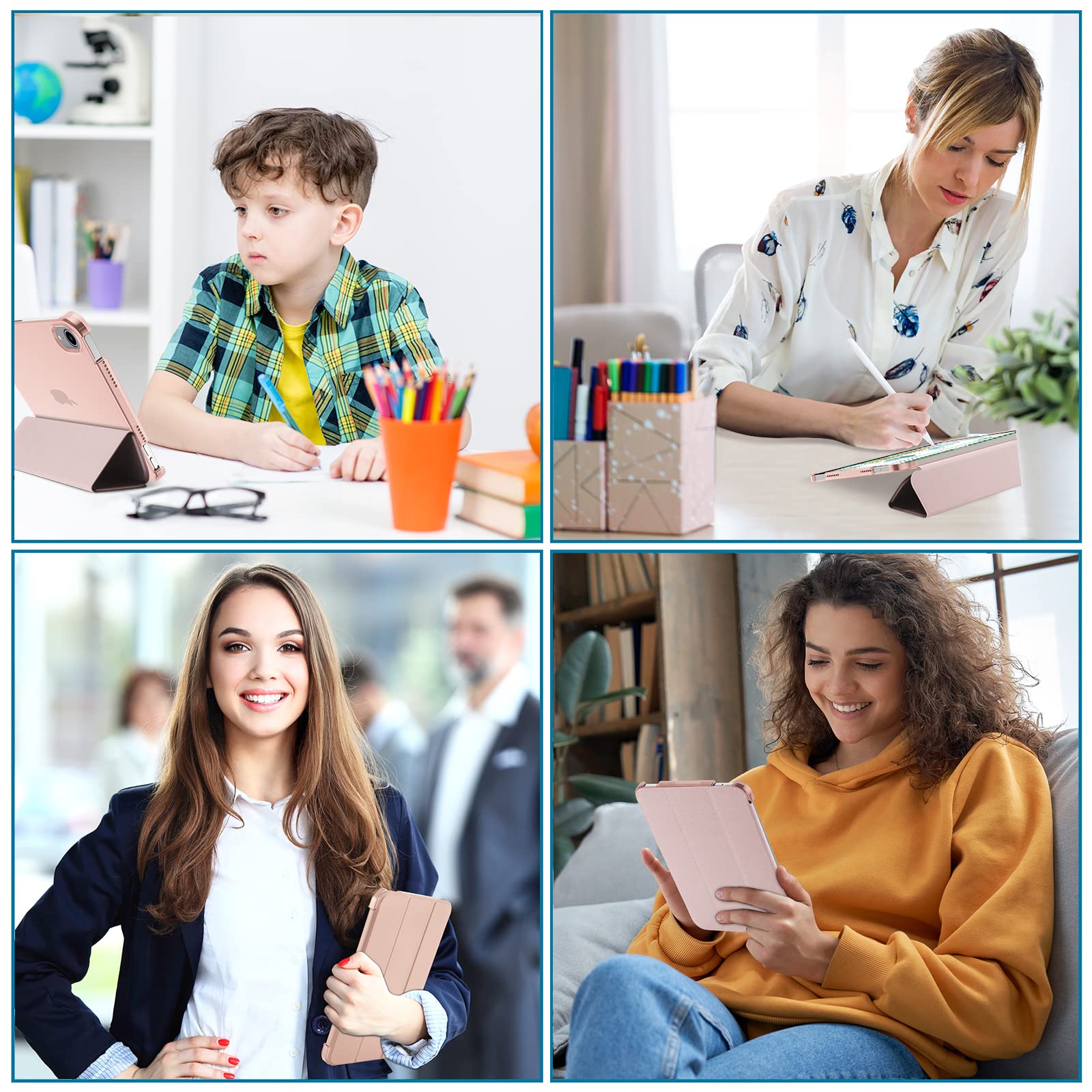 Procase Smart Case For Ipad Mini 6 8.3 Inch 2021 Ipad Mini 6Th Generation Case, Hard Back Cover Cases For 2021 Ipad Mini 8.3' 6Th Gen A2567 A2568 A2569  Rosegold