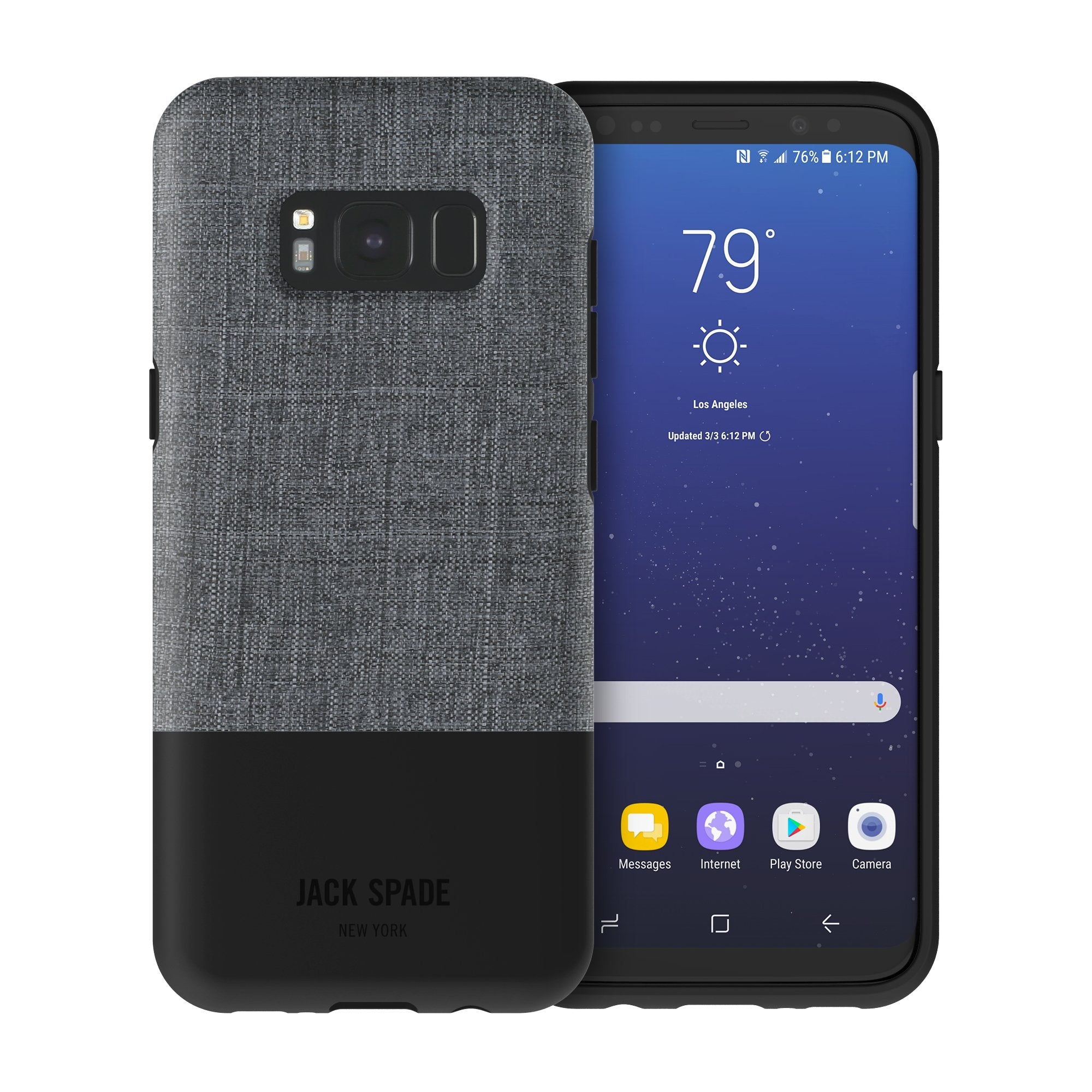 Jack Spade Color Block Case For Samsung Galaxy S8   Tech Oxford Gray/Black