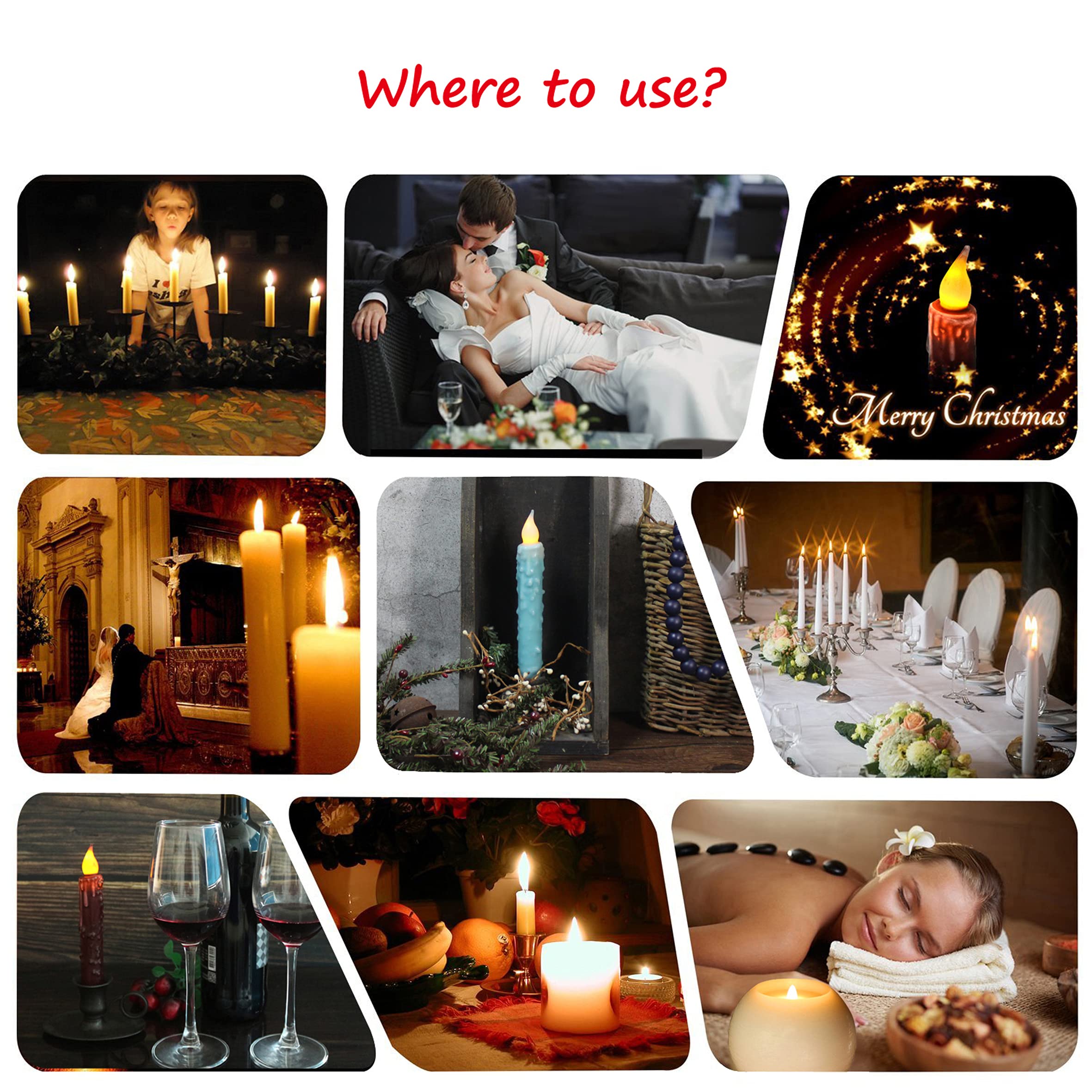 Cvhomedeco. Real Wax Hand Dipped Battery Operated Led Timer Taper Candles Rustic Primitive Flameless Lights Decor, 6 3/4 Inch, T