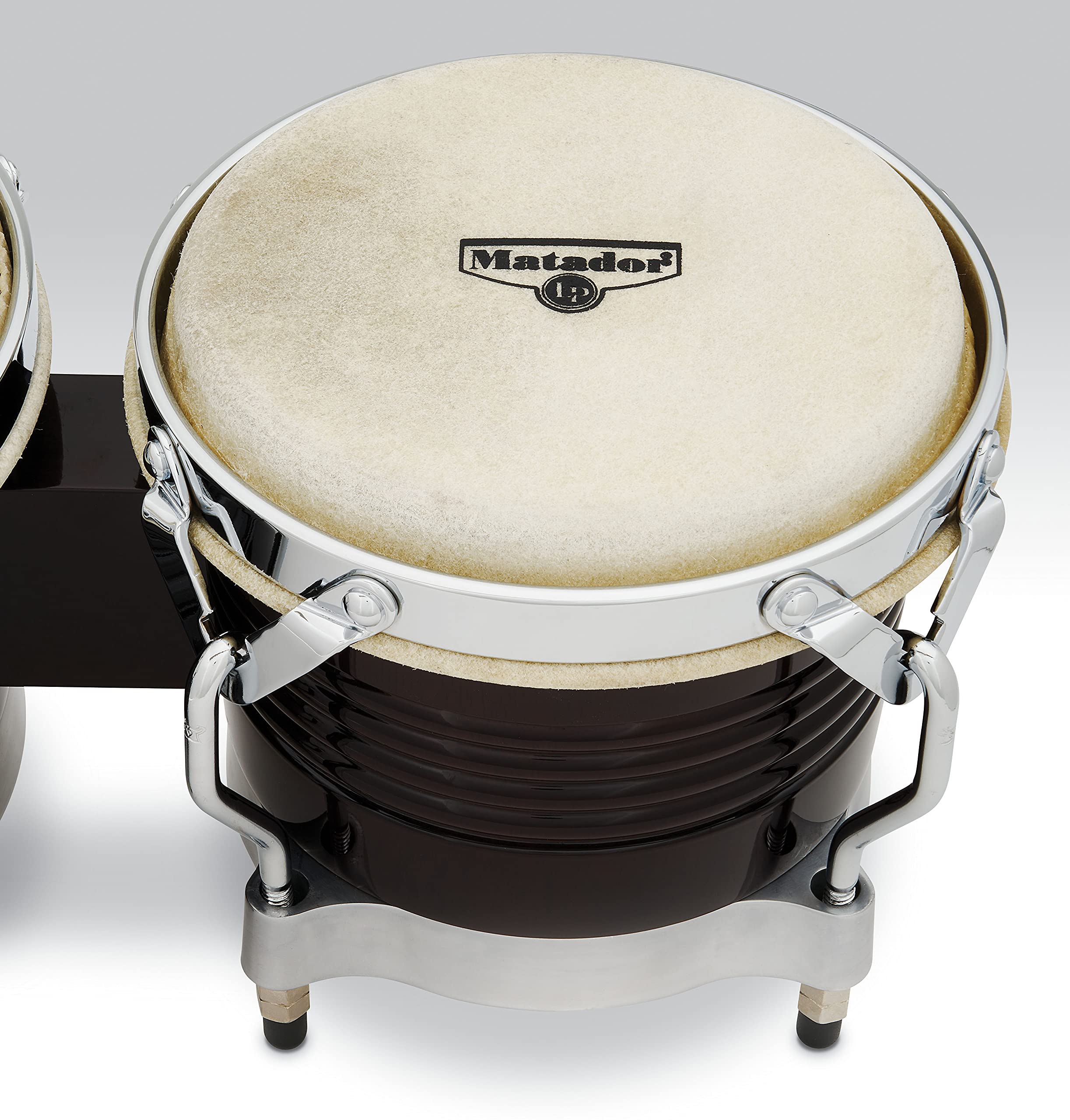 Latin Percussion M201 Lp Matador Wood Bongos - Dark Brown/Chrome 8.625-Inch