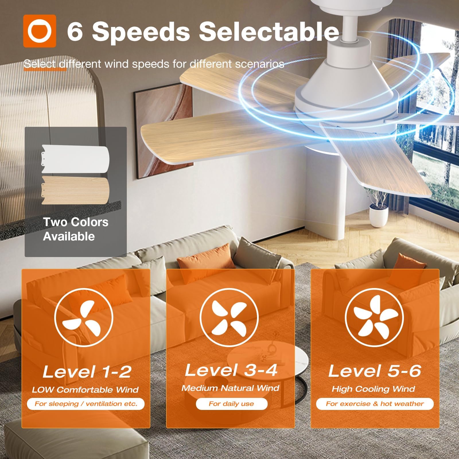 Addlon Ceiling Fans With Lights, 32 Inch White Ceiling Fan With Light And Remote Control, Reversible, 3Cct, Dimmable, Noiseless,