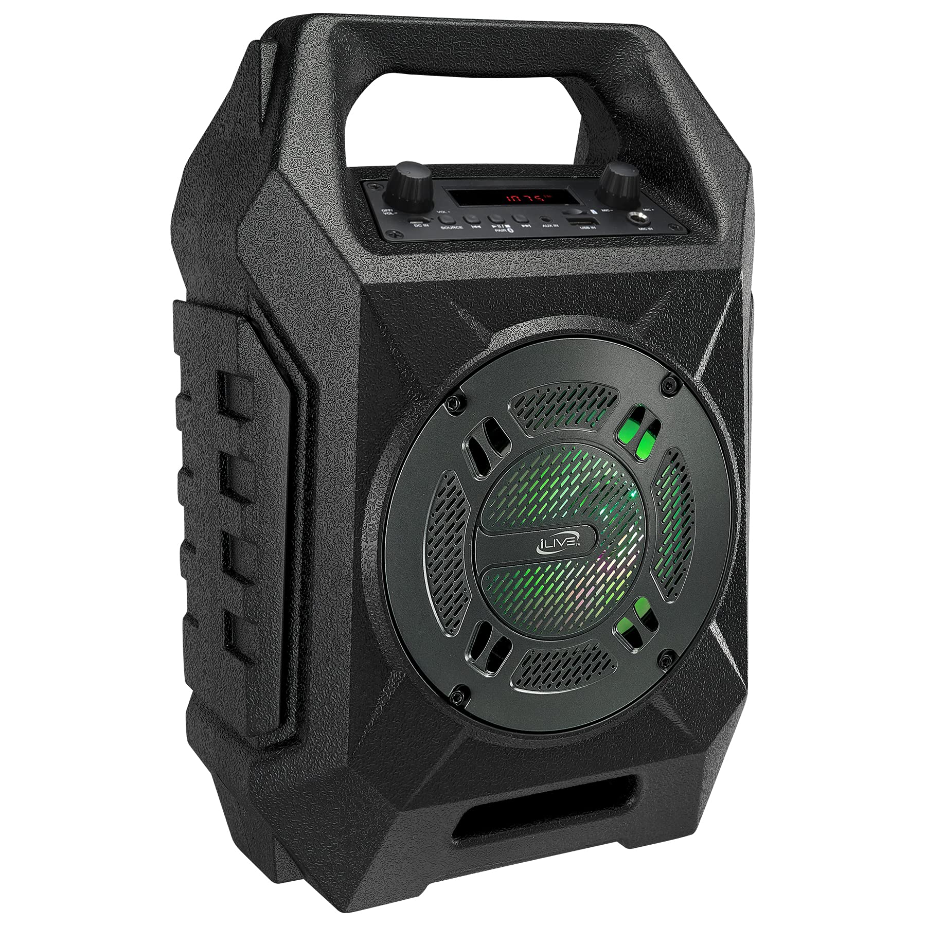 Ilive Wireless Tailgate Speaker, Led Light Effects, Carry Handle, Black (Isb408B)