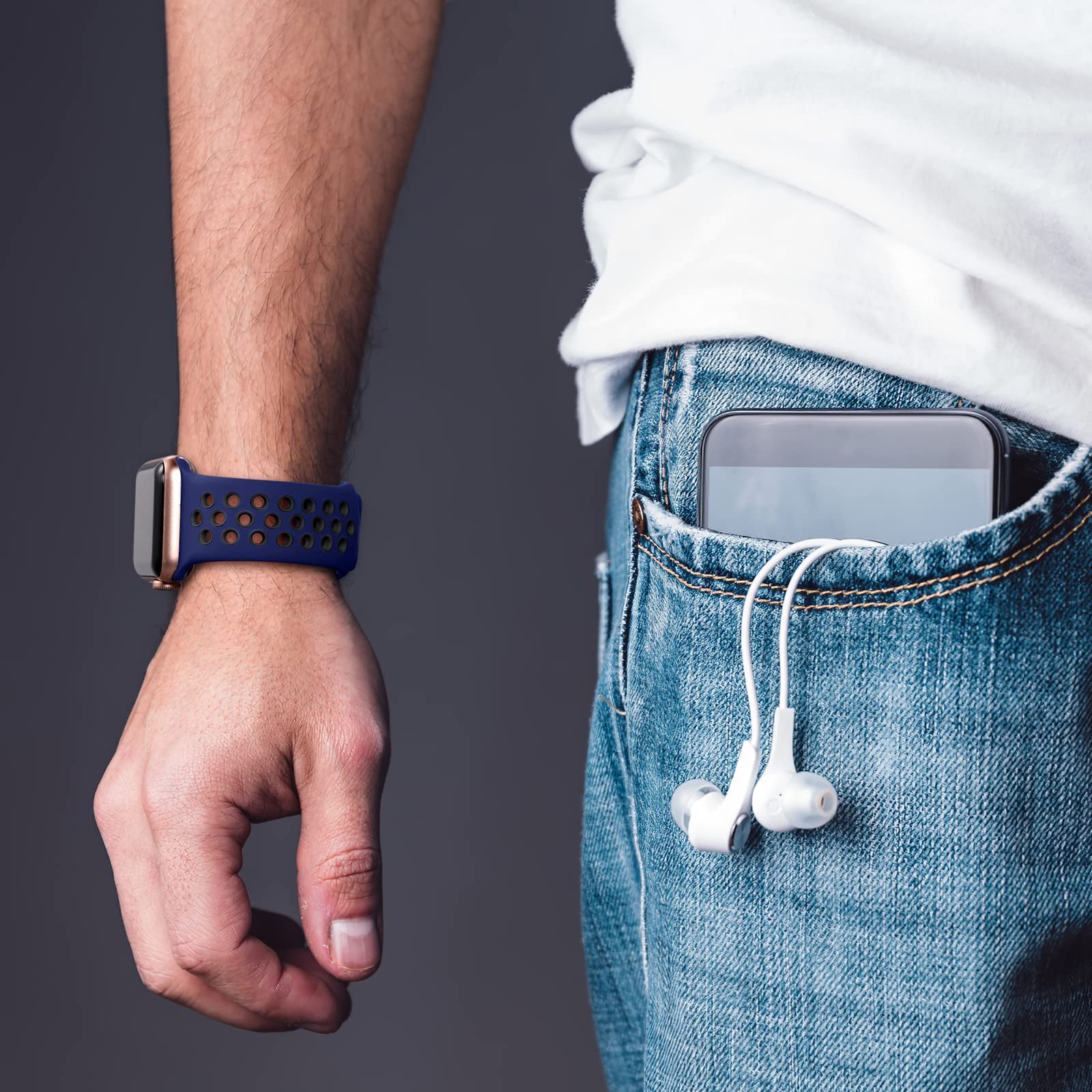 Lerobo 3 Pack Compatible With Apple Watch 41Mm 38Mm 40Mm 46Mm 44Mm 45Mm 42Mm For Women Men,Soft Silicone Replacement Sport Bands