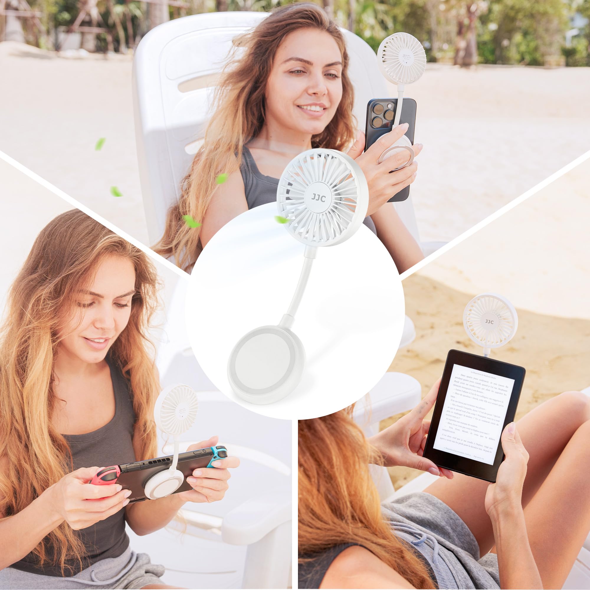 Magnetic Cell Phone Fan,3 Speeds Mini Personal Fan With Flexible Angle Design & Phone Ring,Usb Desk Fan For Iphone 15 14 13 12 P