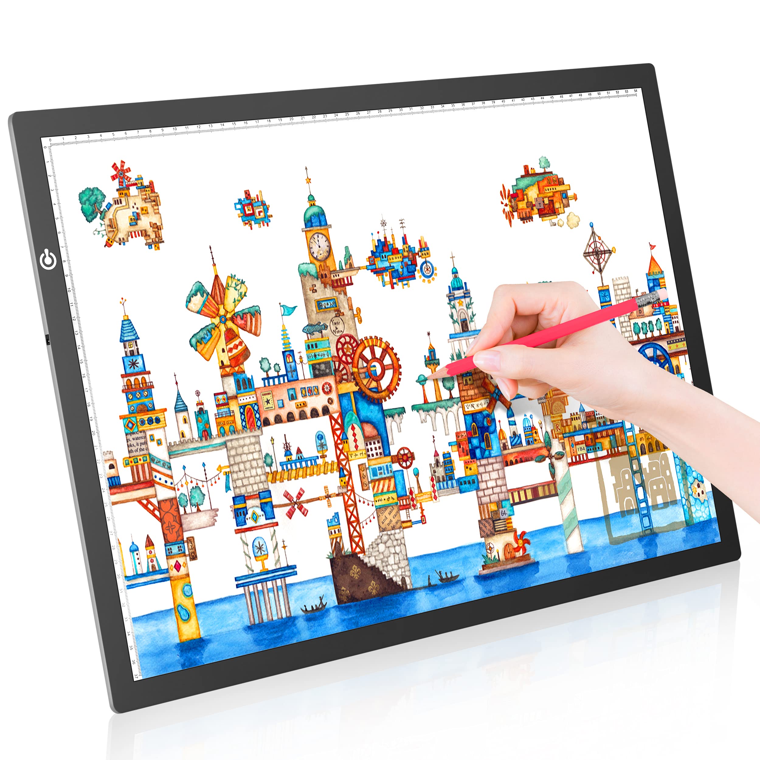 Litenergy A2 Led Copy Board Light Tracing Box, Ultra Thin Adjustable Artcraft Led Trace Light Pad For Tattoo Drawing, Streaming,