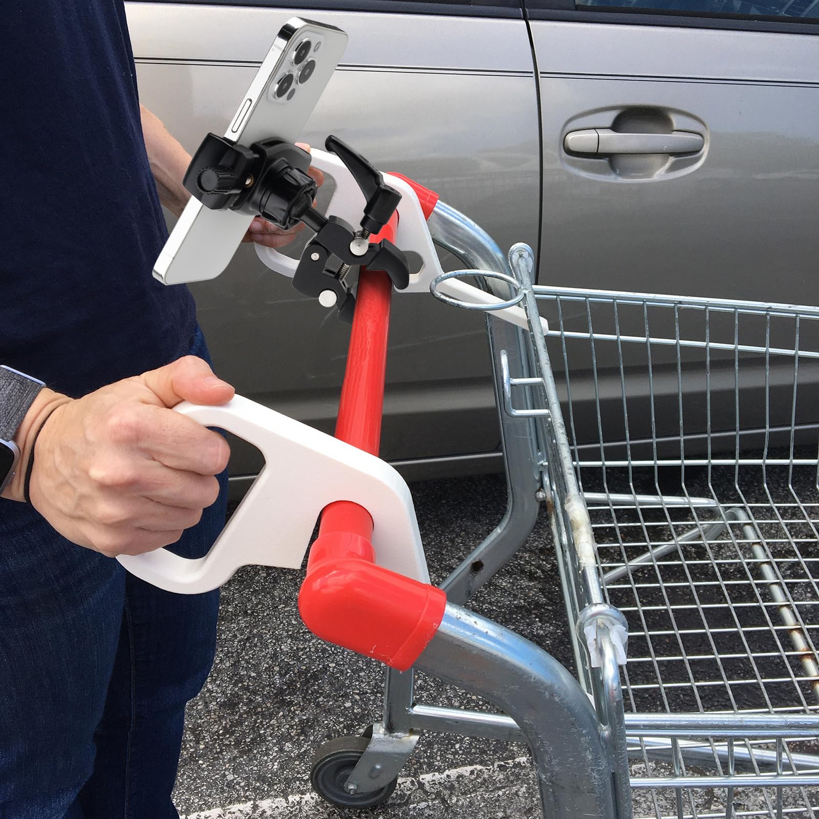 Mippko Phone Holder For Golf Cart/Microphone Stand/Cart/Railing/Handlebar/Rod,Fit For 3.5~7.5 Inch Iphone/Nexus/Htc/Lg/Smartphon