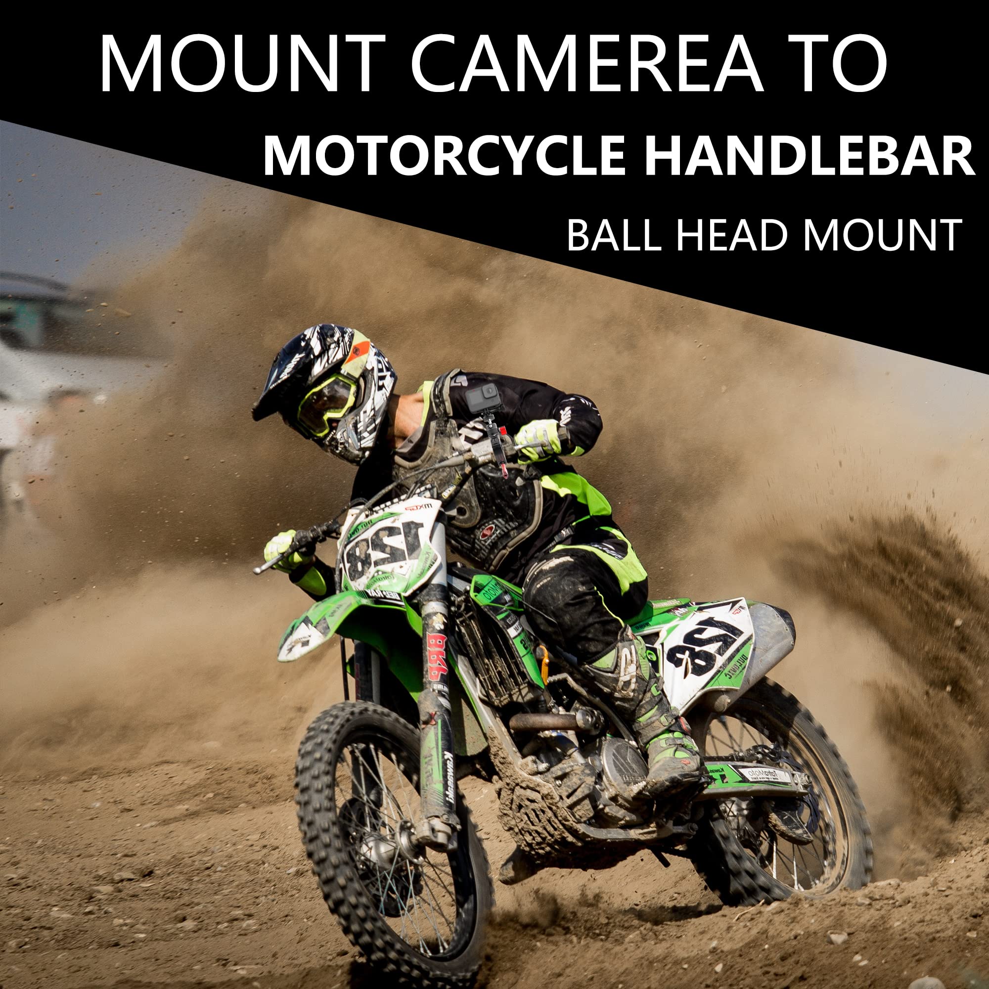 Riding Accesories For Gopro Motorcycle Handlebar Clamp Helmet Mount Extension Arm Kits For Hero 12 11 10 9 8 7 / Insta360 X4 X3