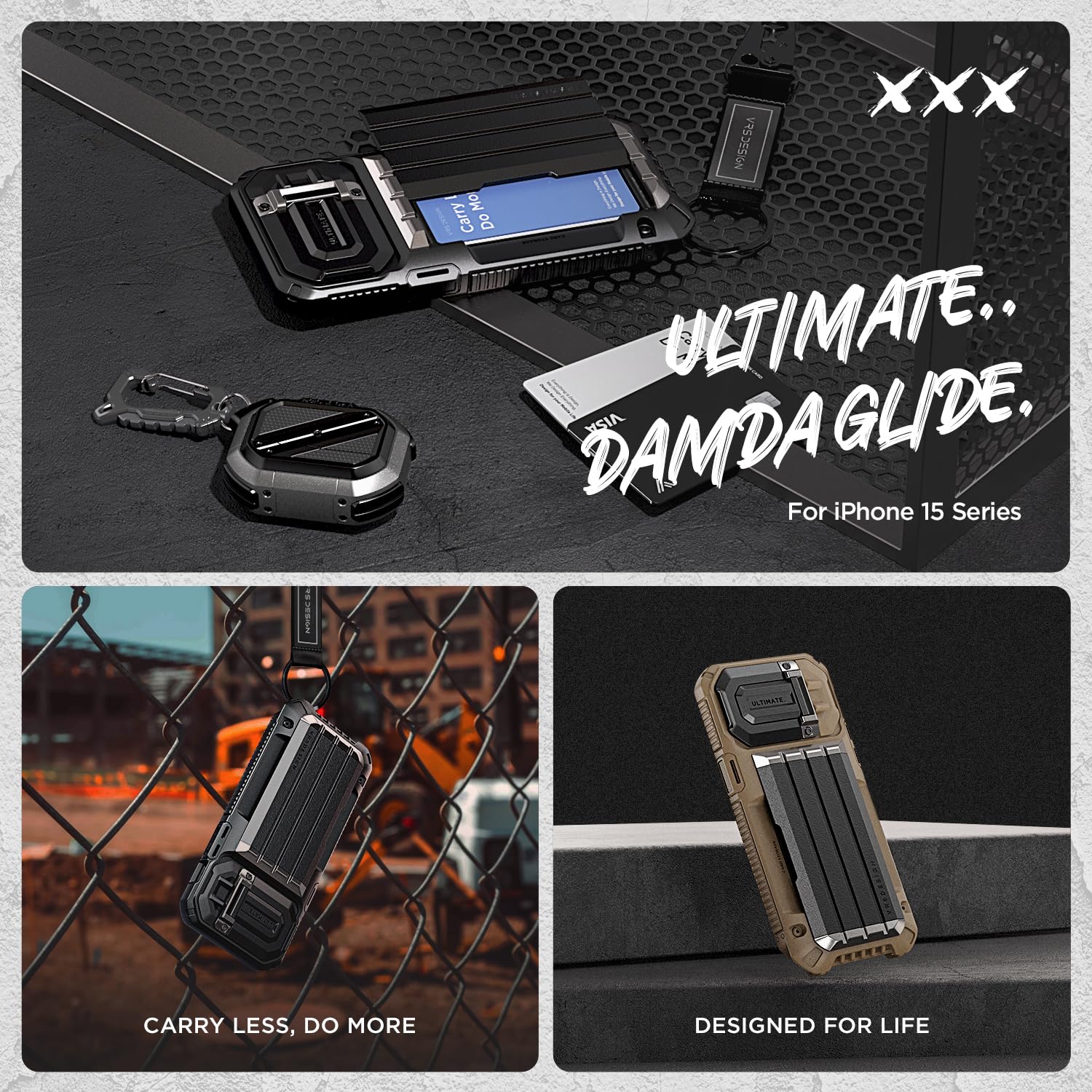 Vrs Design Damda Glide Ultimate For Iphone 15 Pro Max (2023), Premium Sturdy Fully Covered Camera Lens Protection Wallet Case Wi